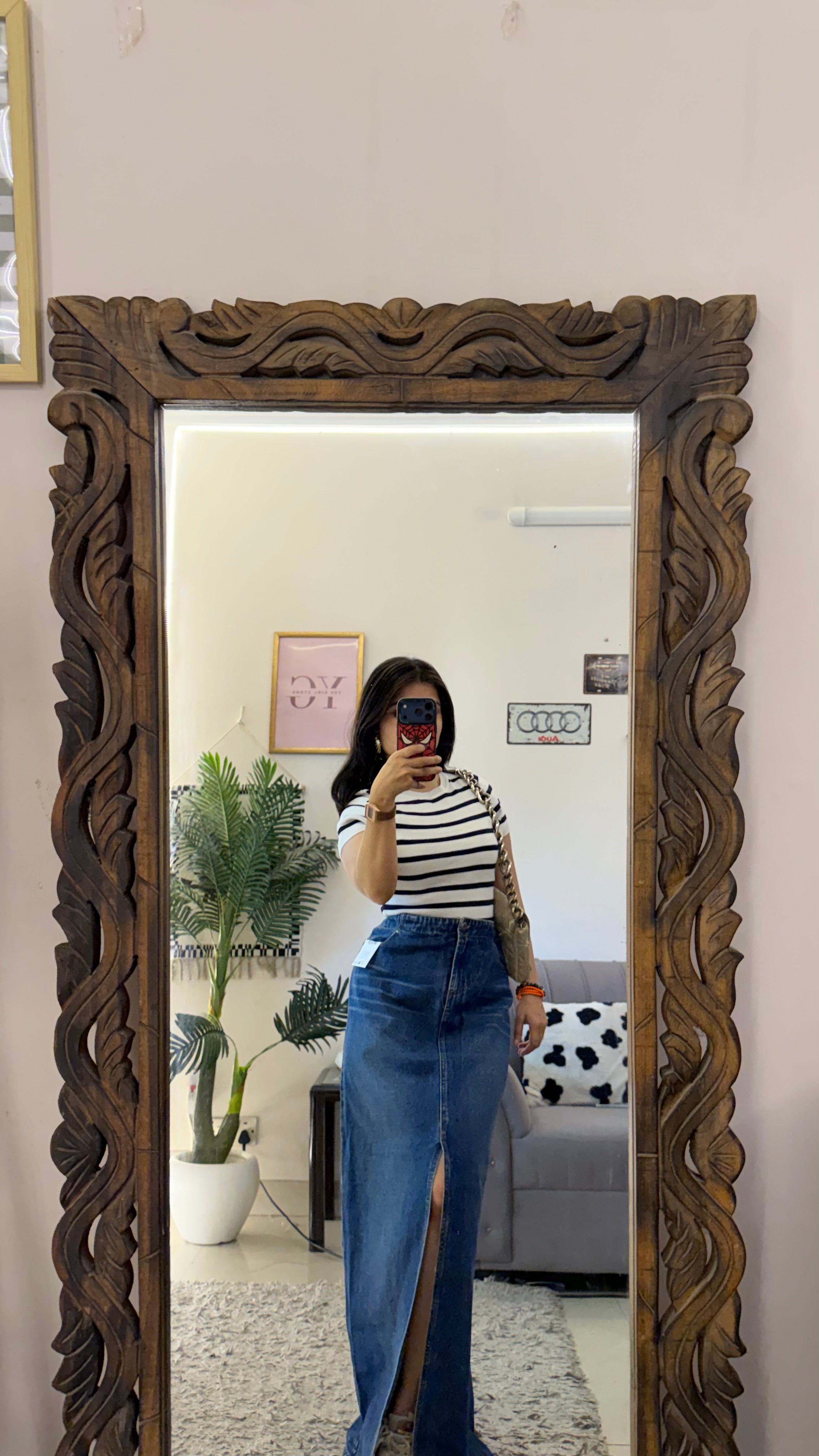 9 Vintage denim skirt W34/39L