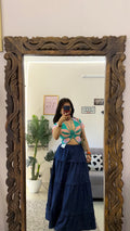 17 vintage denim skirt W28/34L