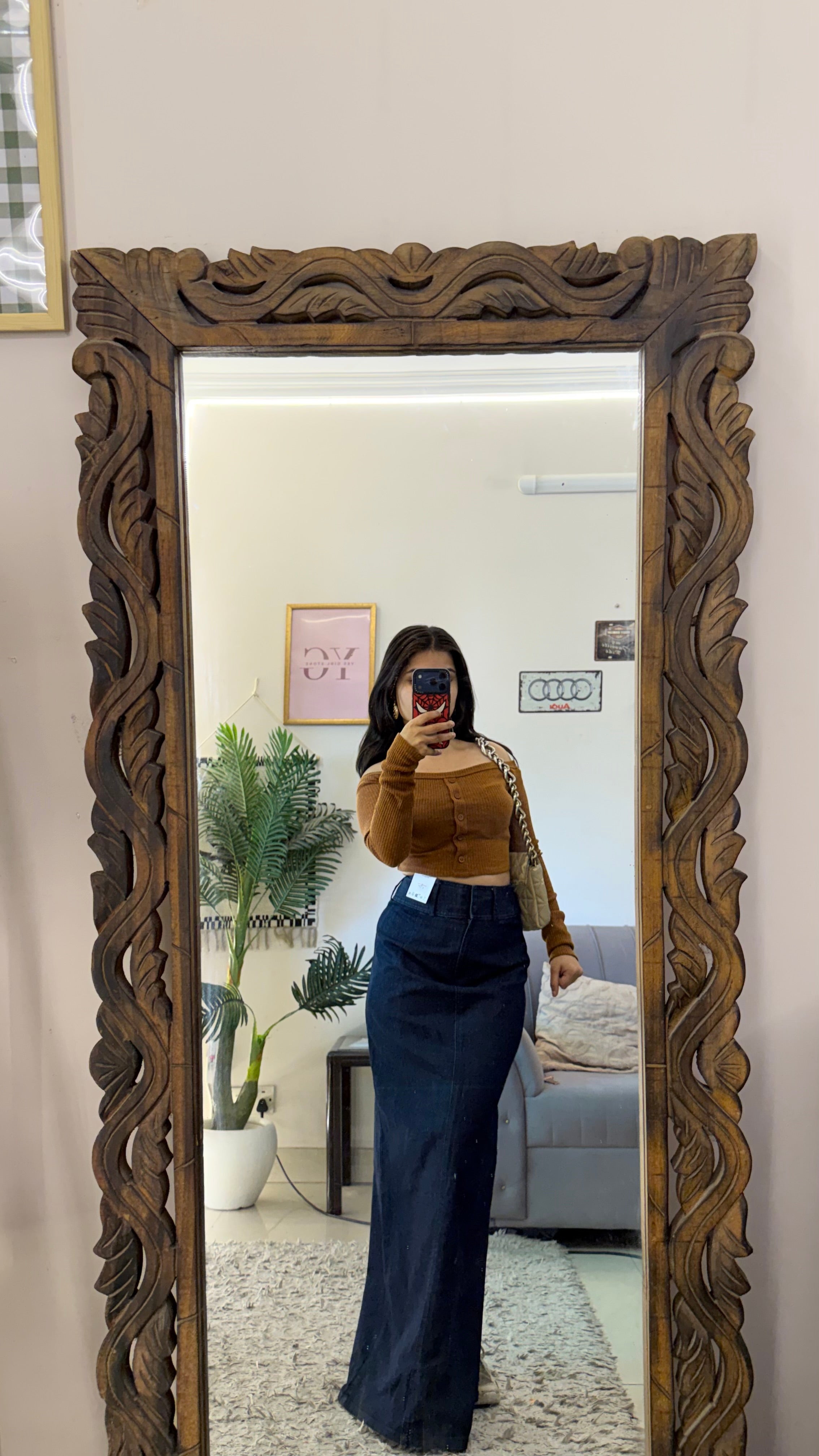 36 retro denim skirt W29/40L