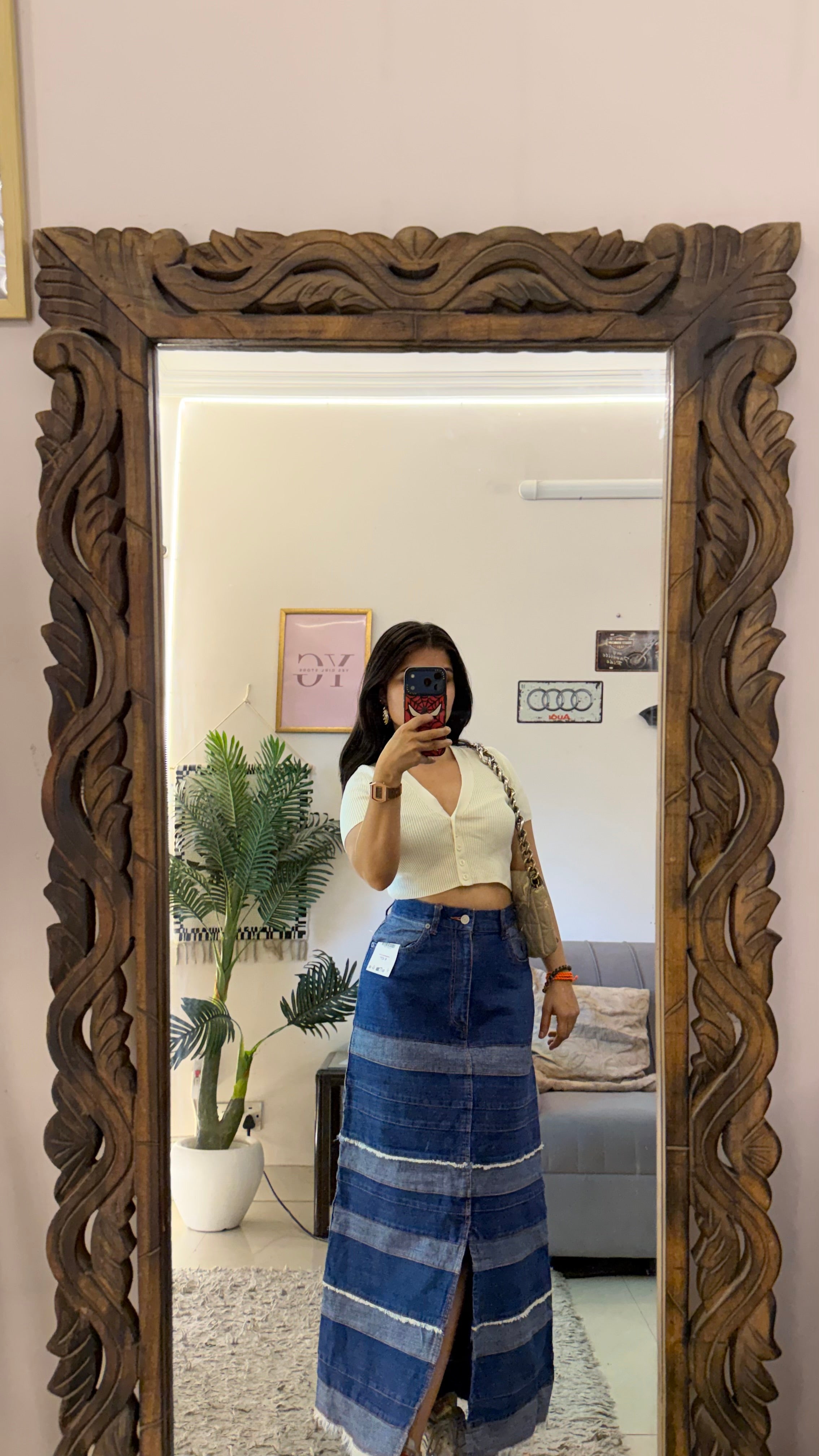 34 retro denim skirt W28/34L