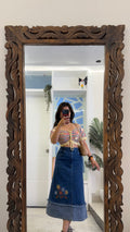 13 Pinterest Denim Skirt 28 w/29L