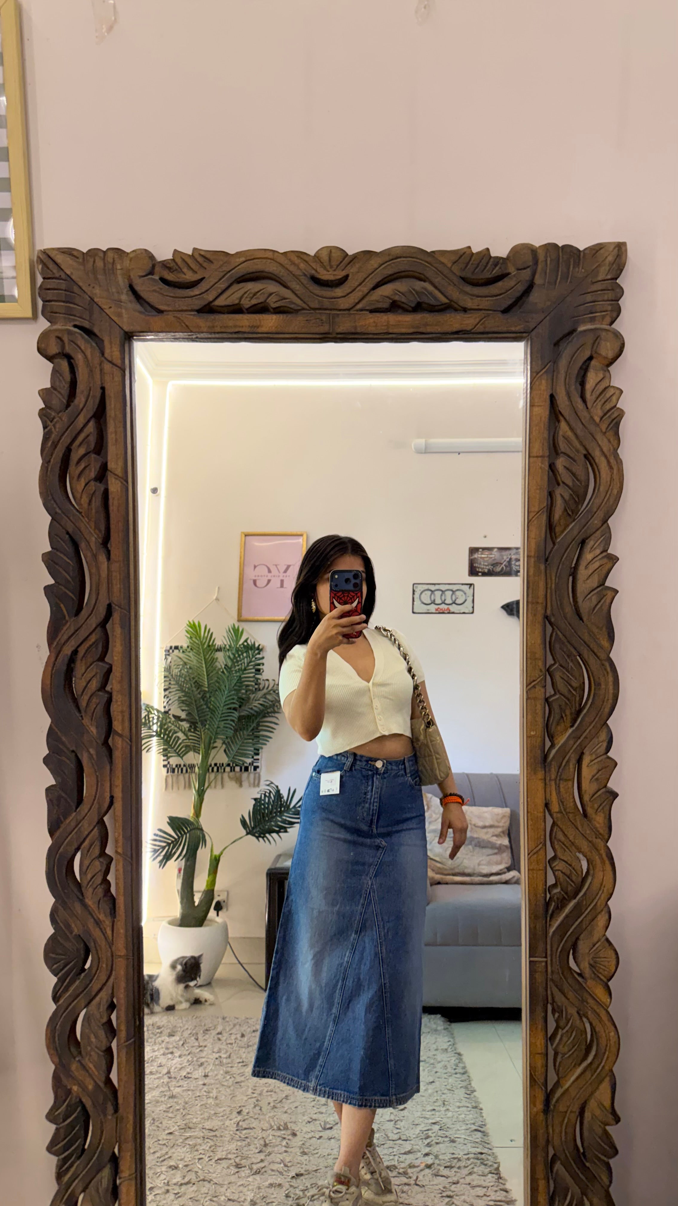 24 vintage denim skirt W26/29L