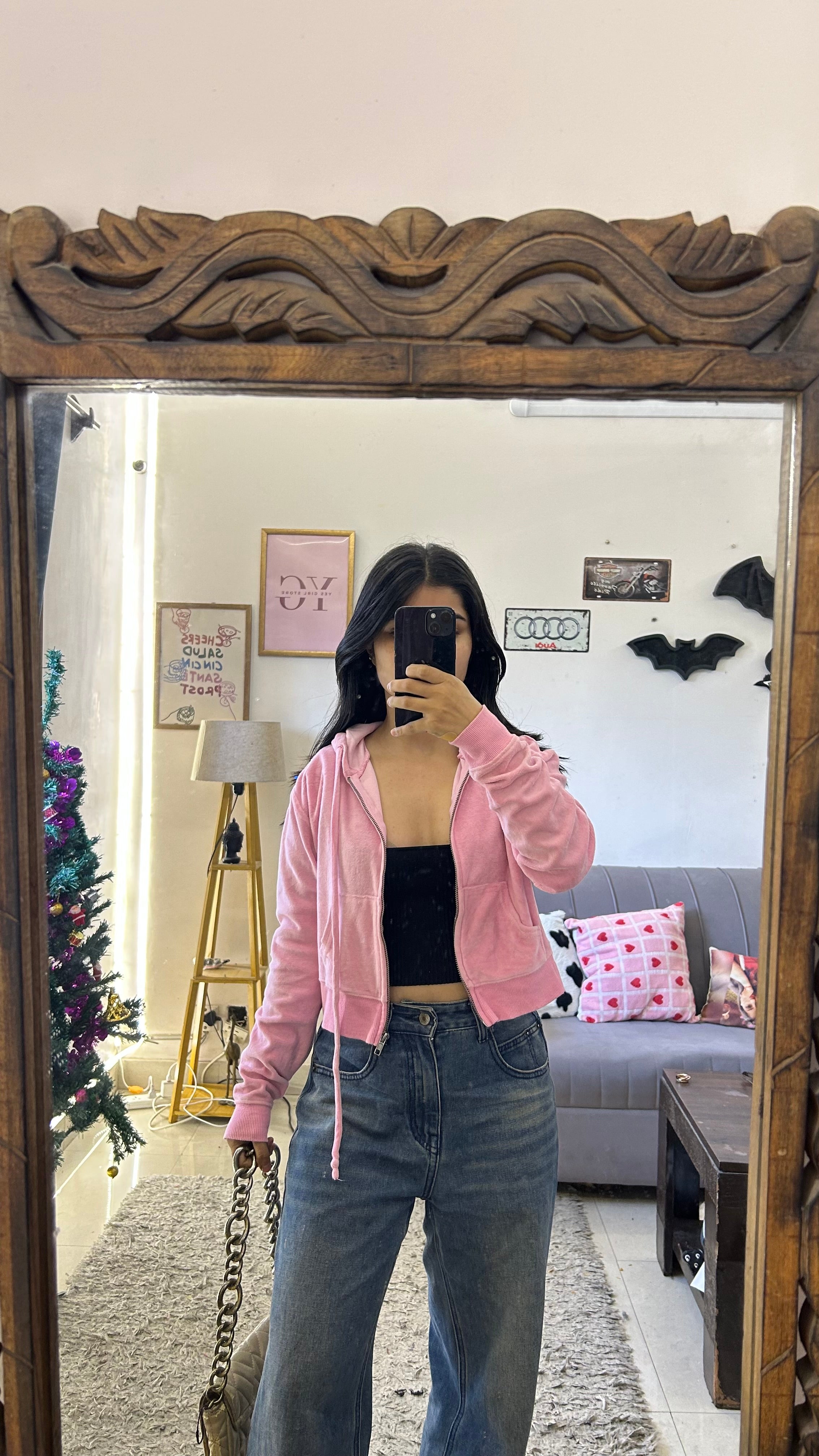 53 cute zipper sweater S