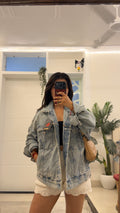2) cute denim jacket 44/l:21  (M-XL)