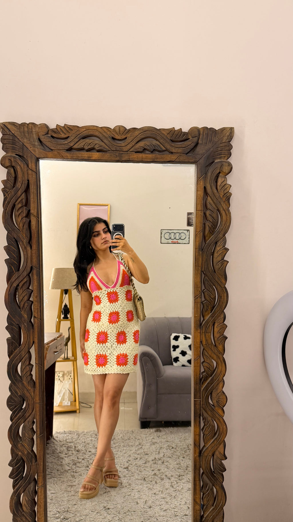 31 Bodycon crochet dress with lining 32 bust /l:33