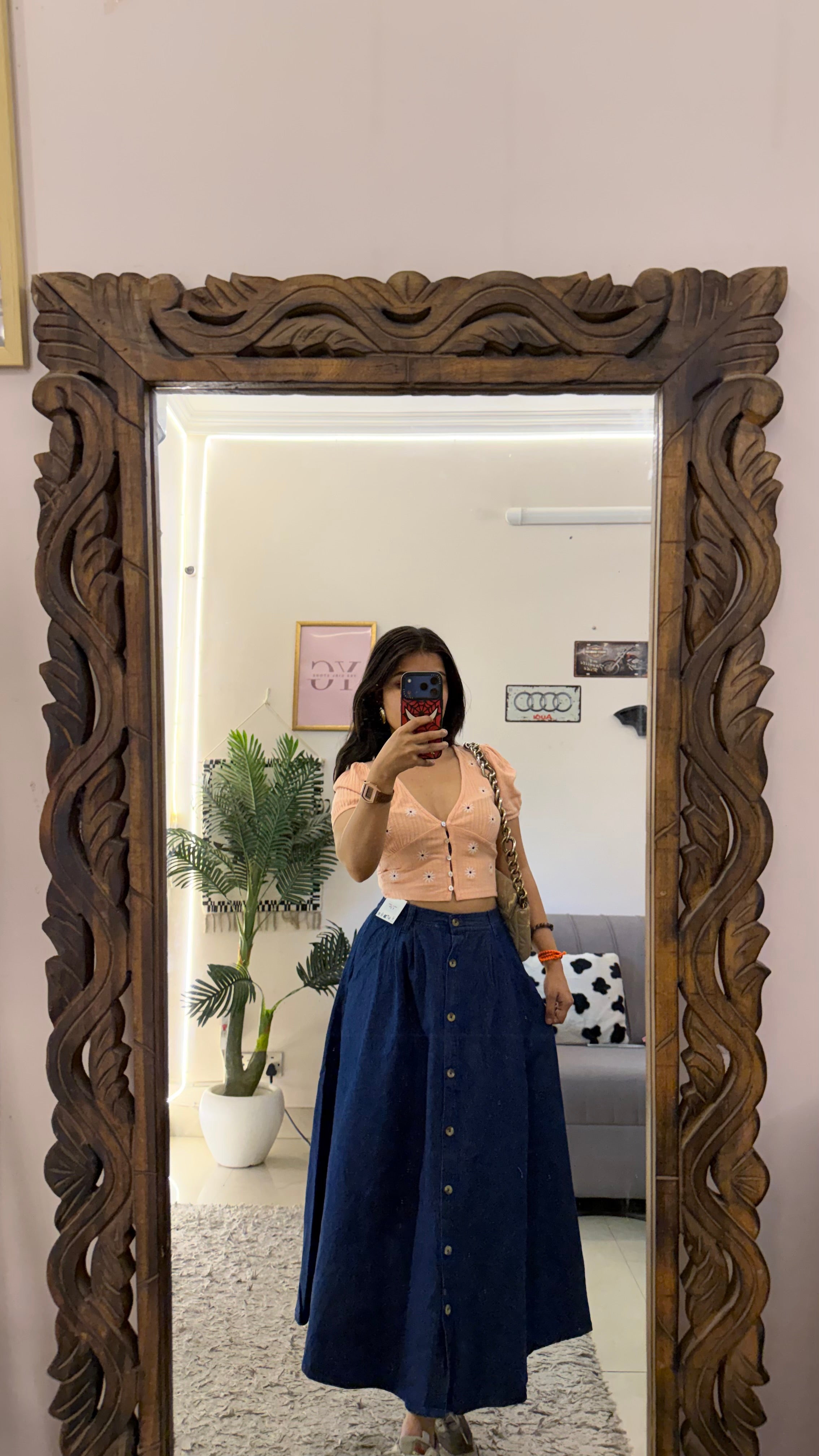 18 vintage denim skirt W28/35L
