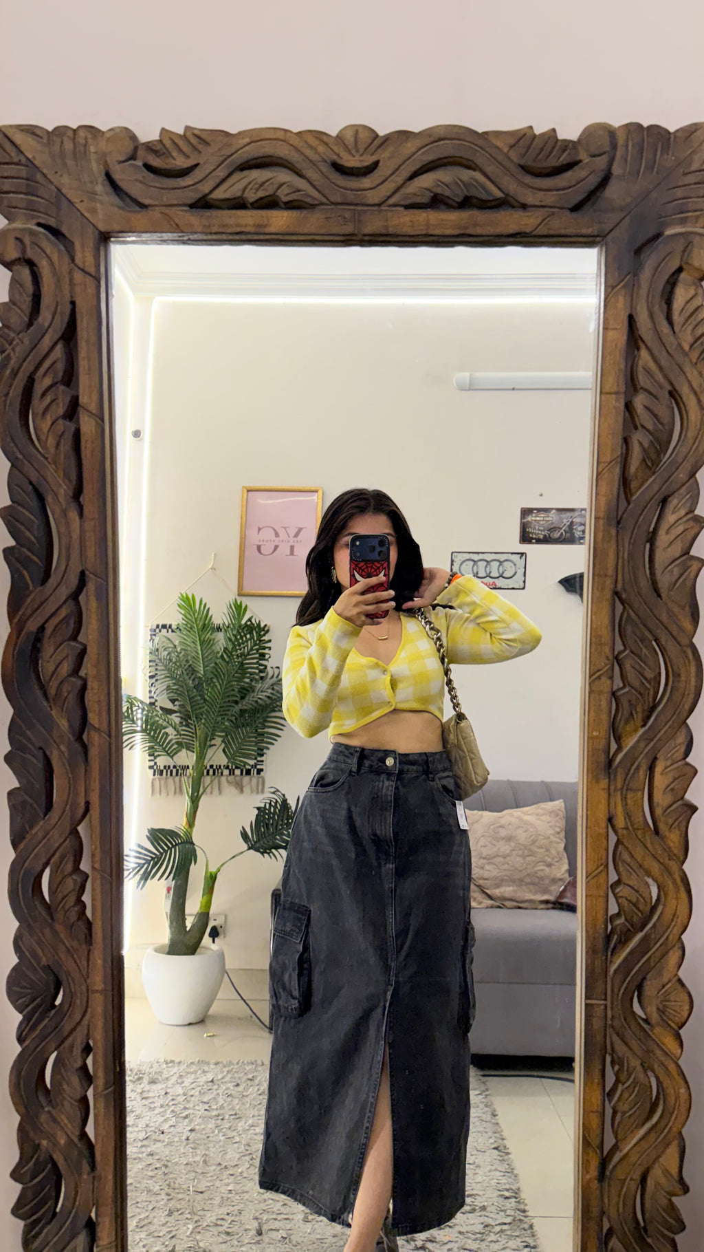 79 vintage denim skirt W30/33L
