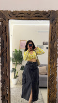 79 vintage denim skirt W30/33L