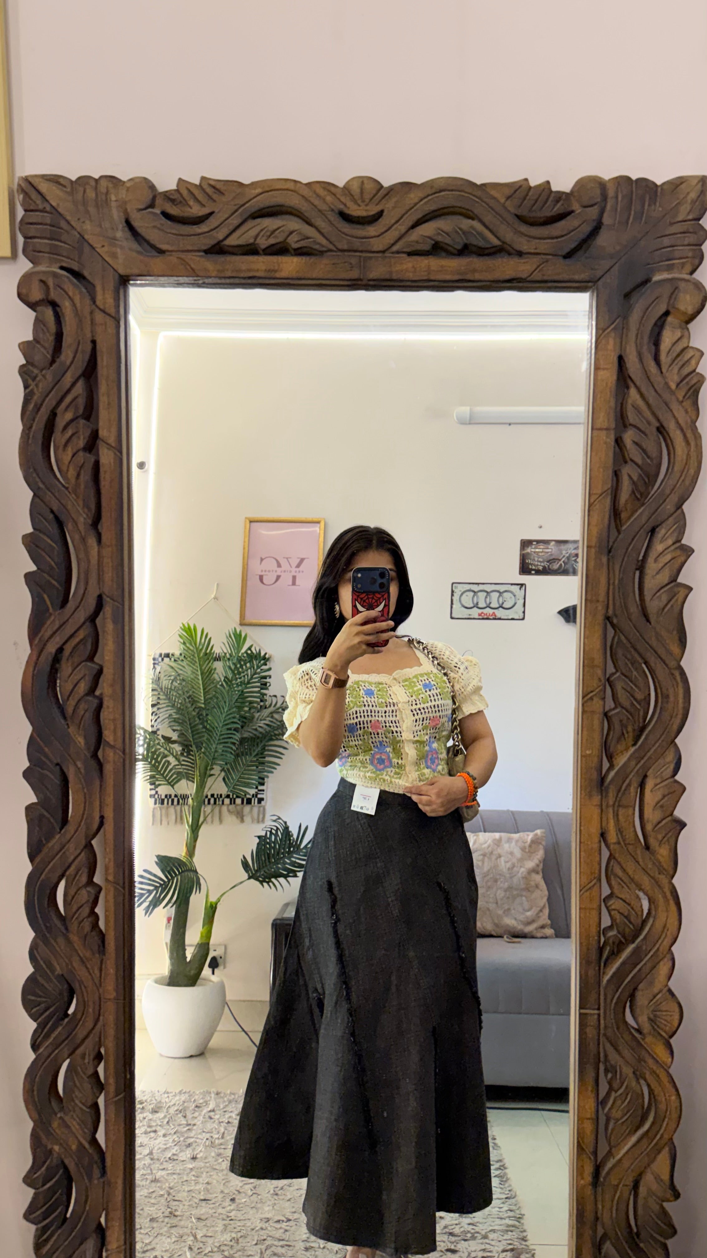 64 Retro Denim Skirt W26/31L