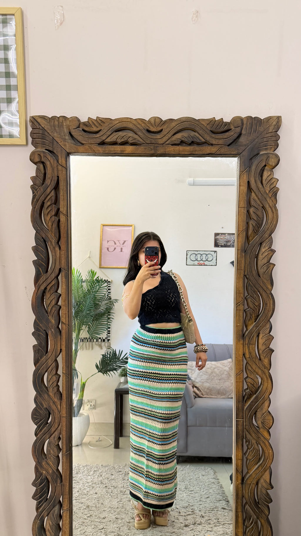 50) crochet skirt 30-32 waist/l:37