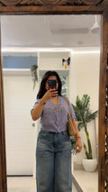 61 summer top (check detail) 30-34 bust