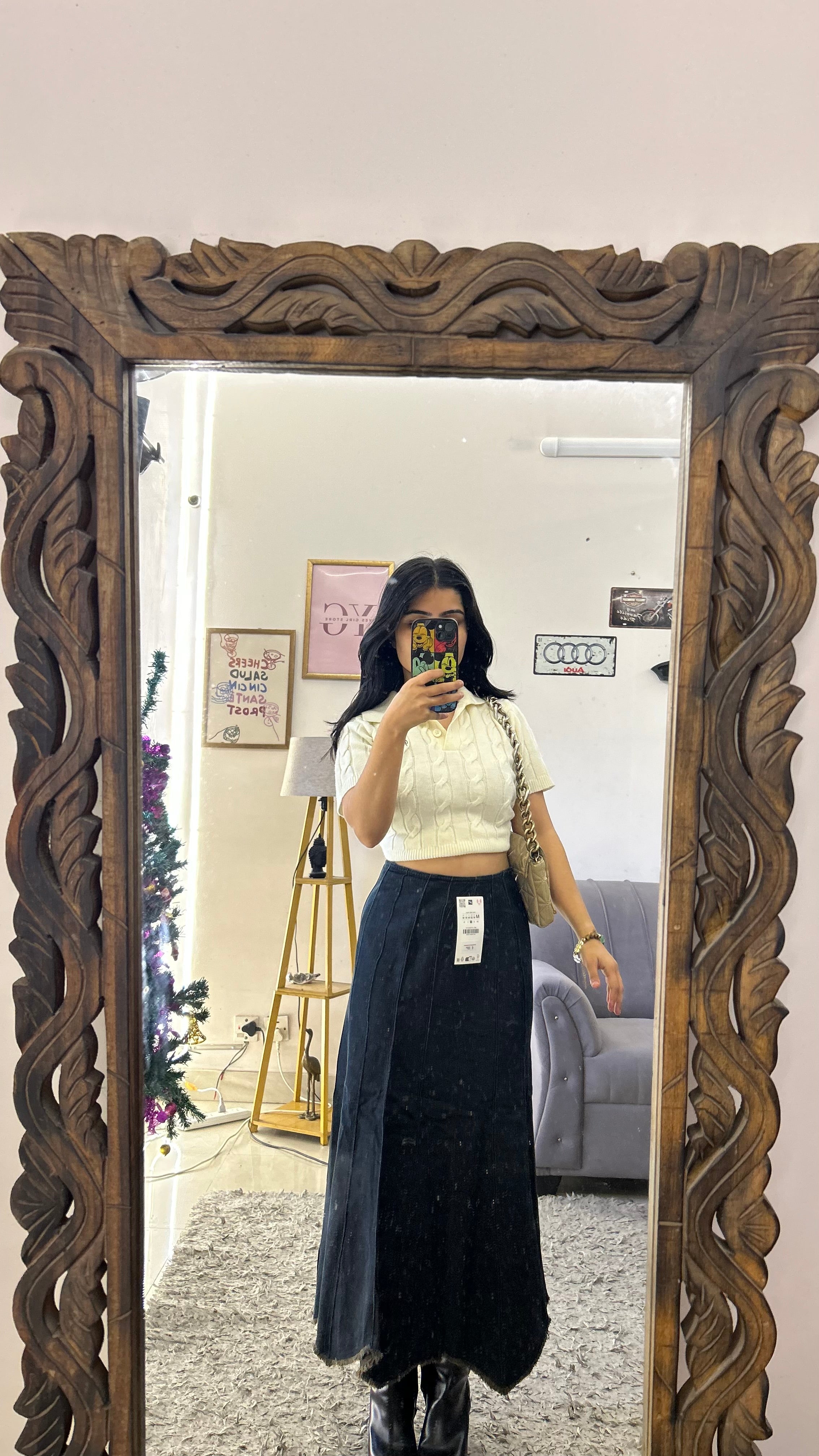 30 denim skirt 26 waist/l:33