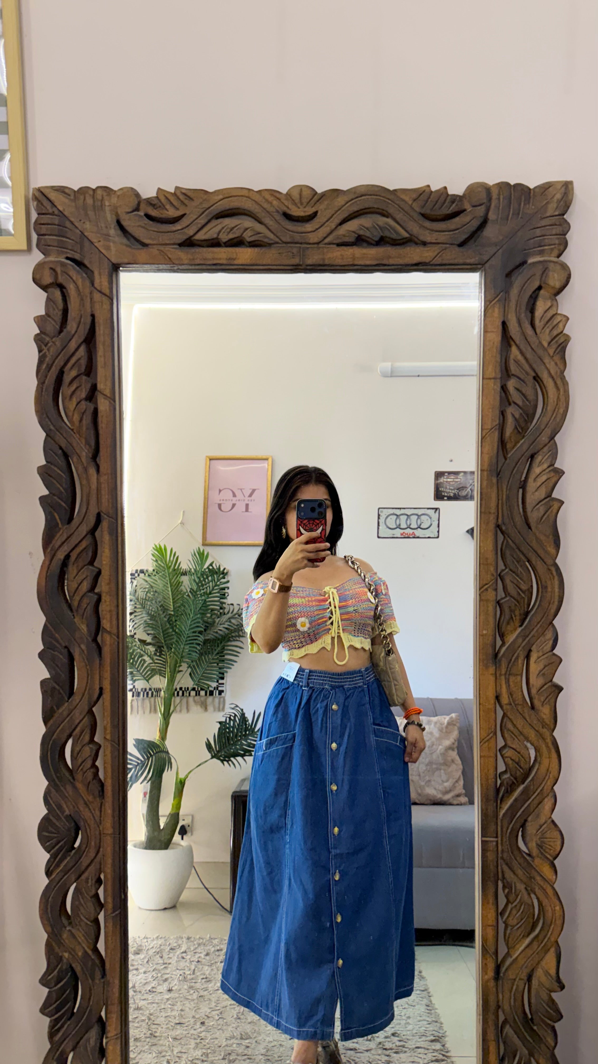 54 Pinterest denim skirt W26-28/32L