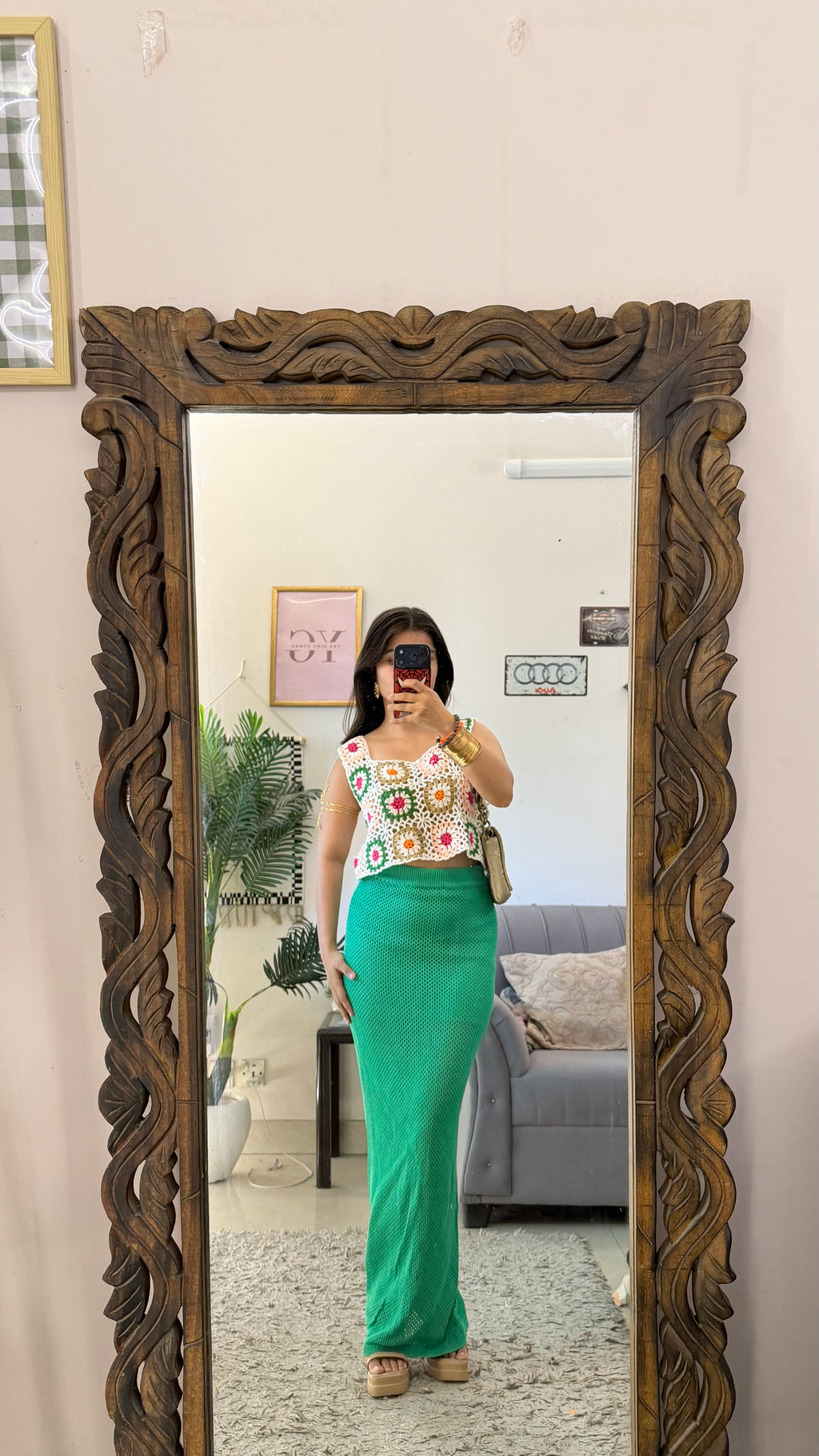48) crochet skirt 28-30 waist/l:42
