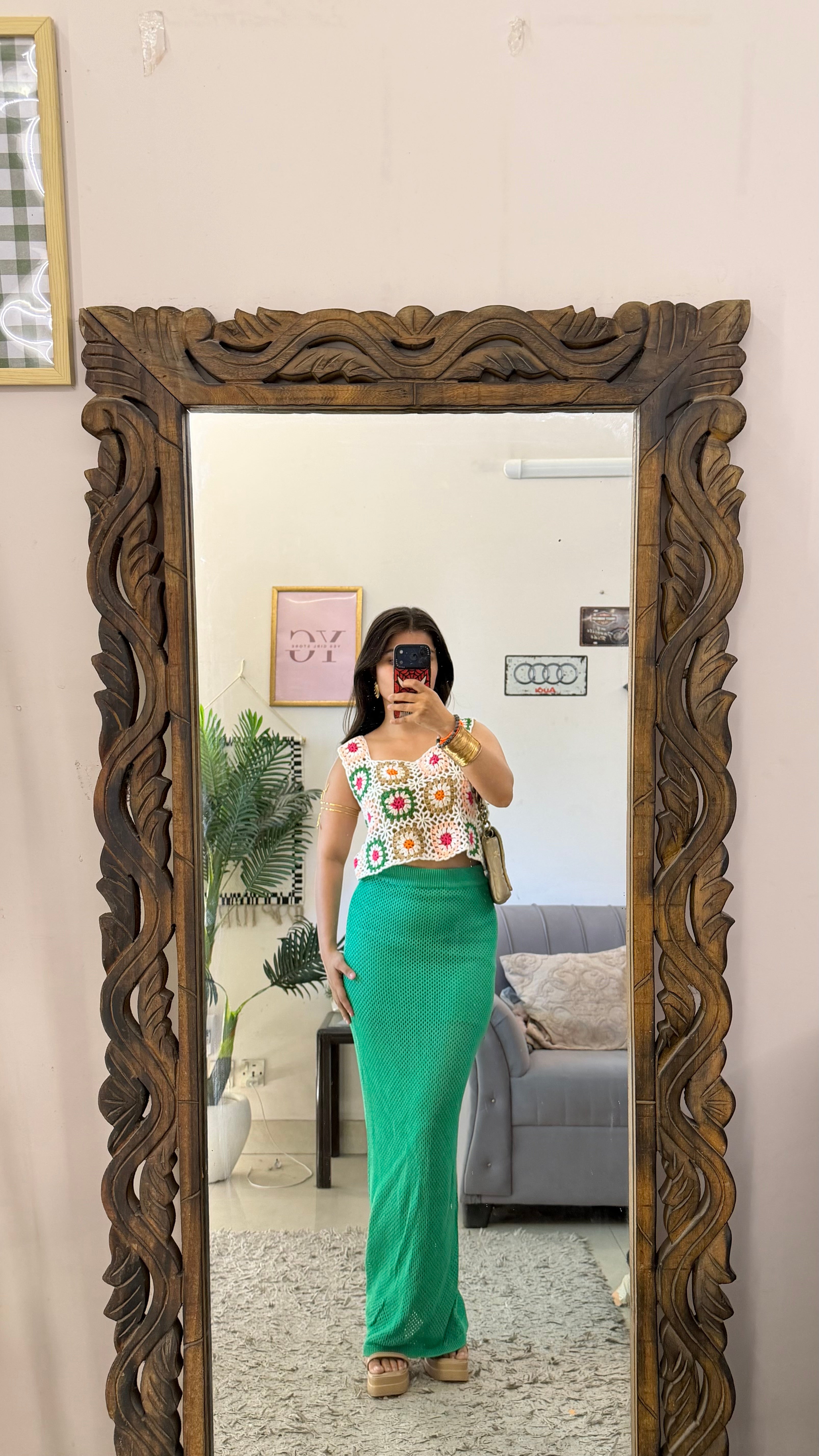 48) crochet skirt 28-30 waist/l:42