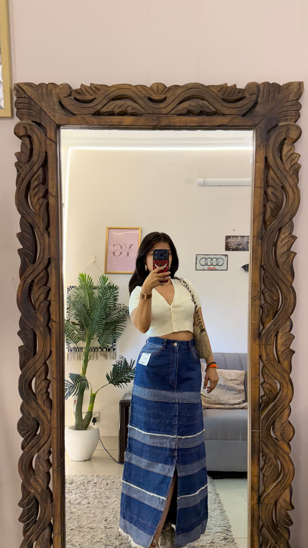 34 retro denim skirt W28/34L