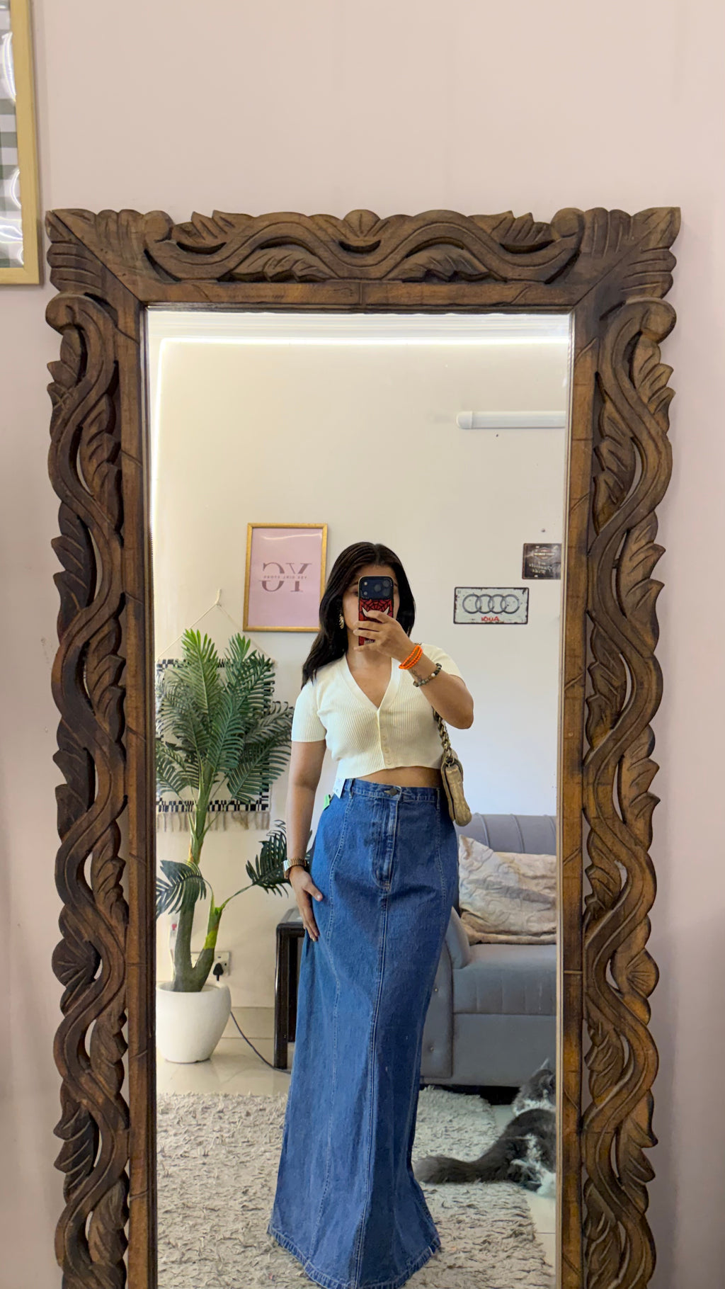 35 retro denim skirt W34/38L