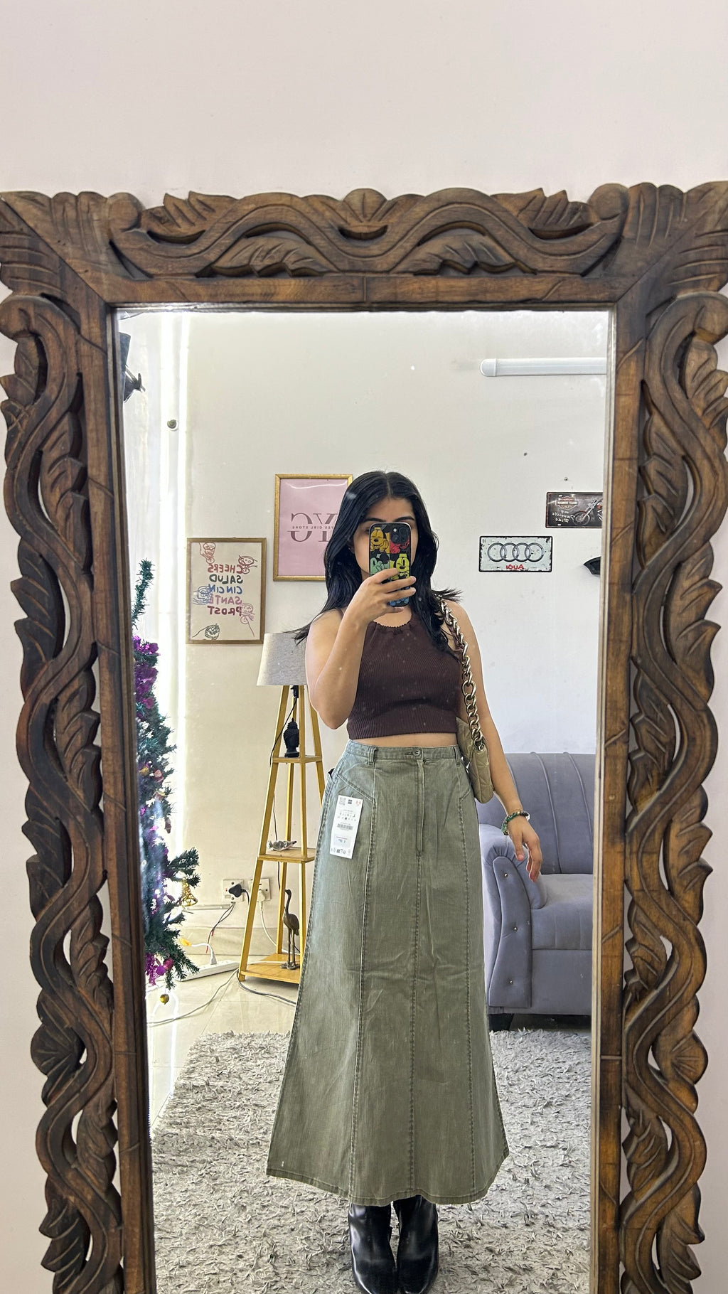26 denim skirt 28 waist/l:32