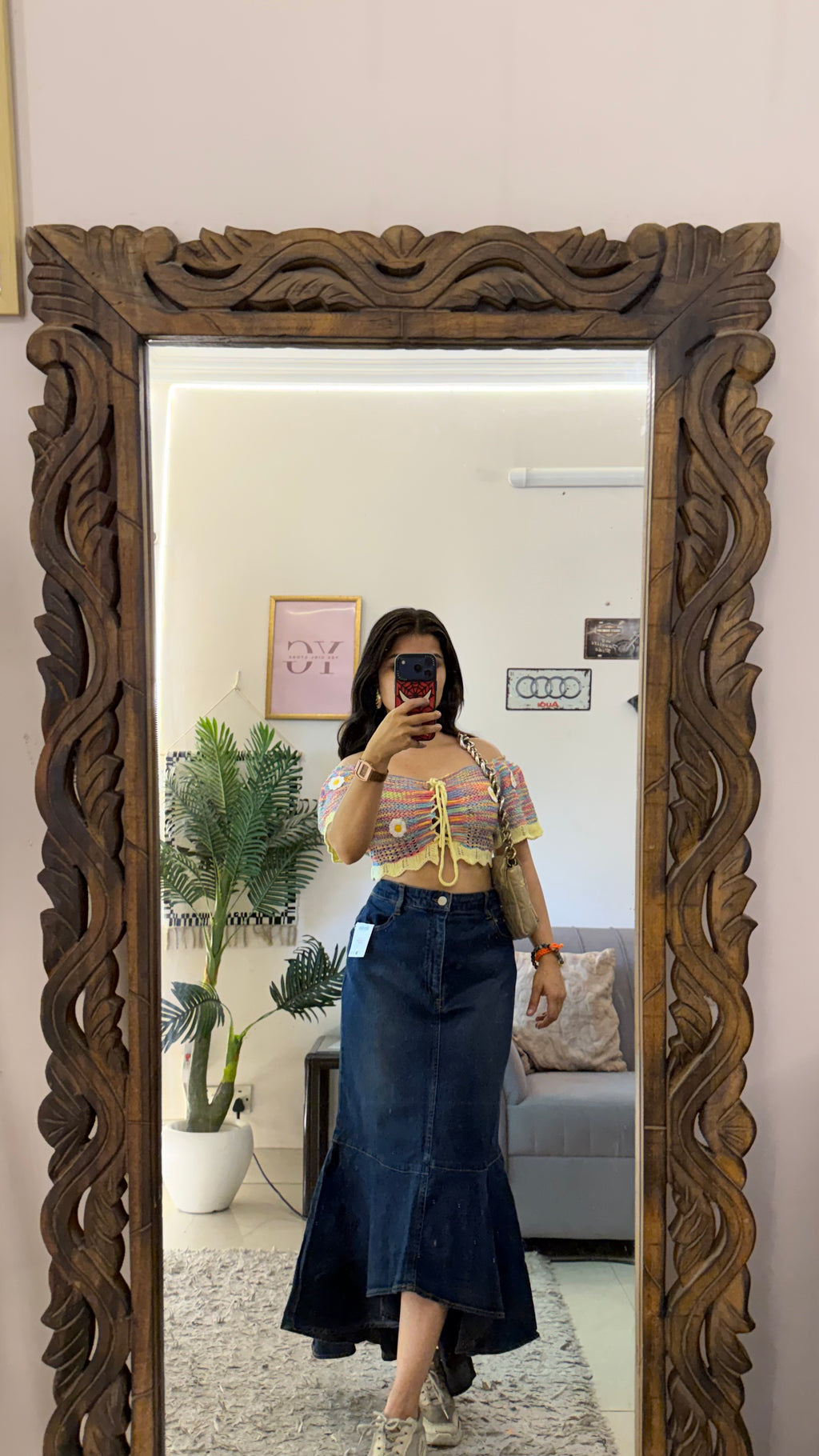 59 retro denim skirt W32/32L