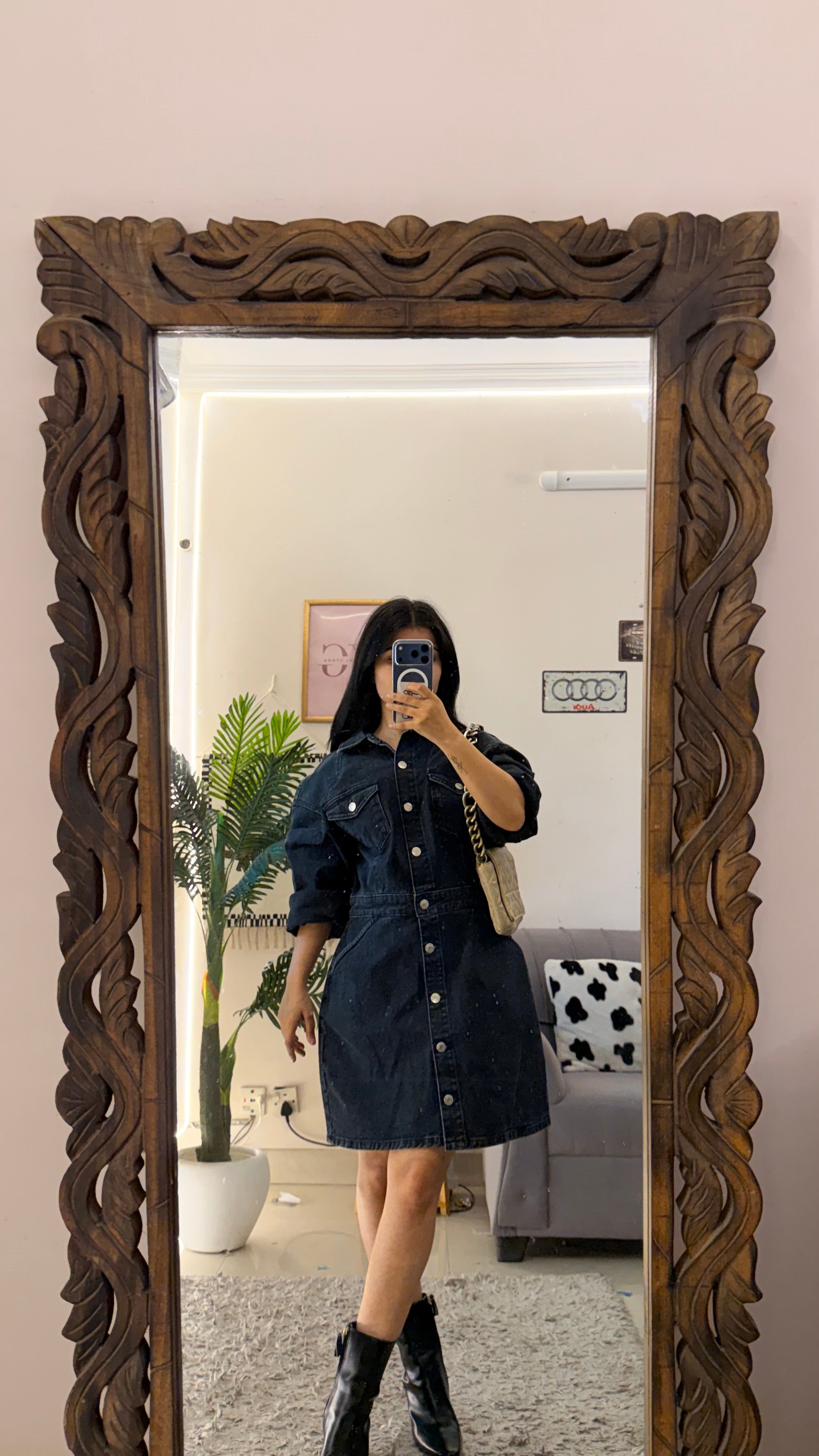 6 Denim zara Dress up to Bust 40 /L45