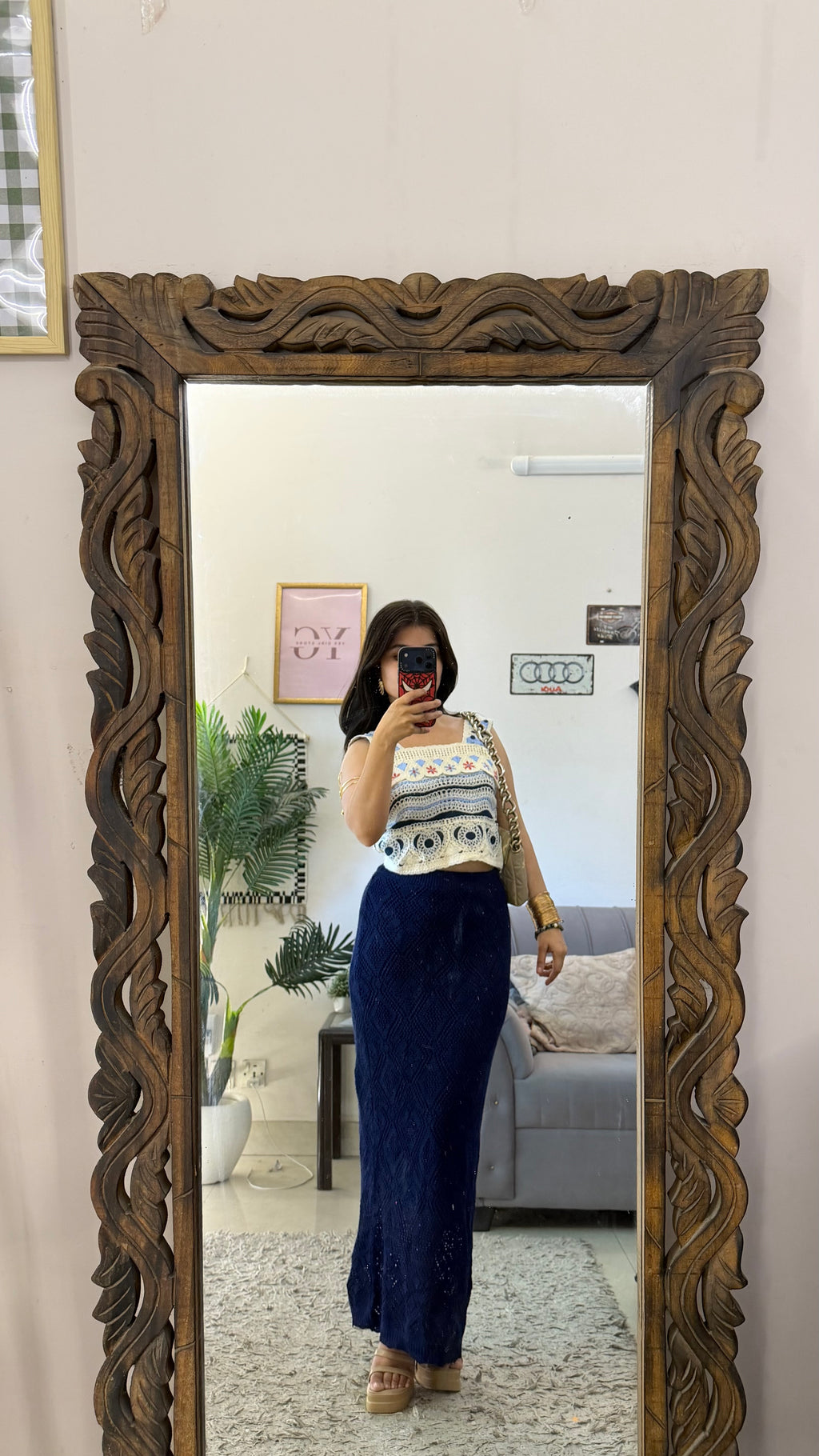 45) crochet skirt 26-28 waist/l:40