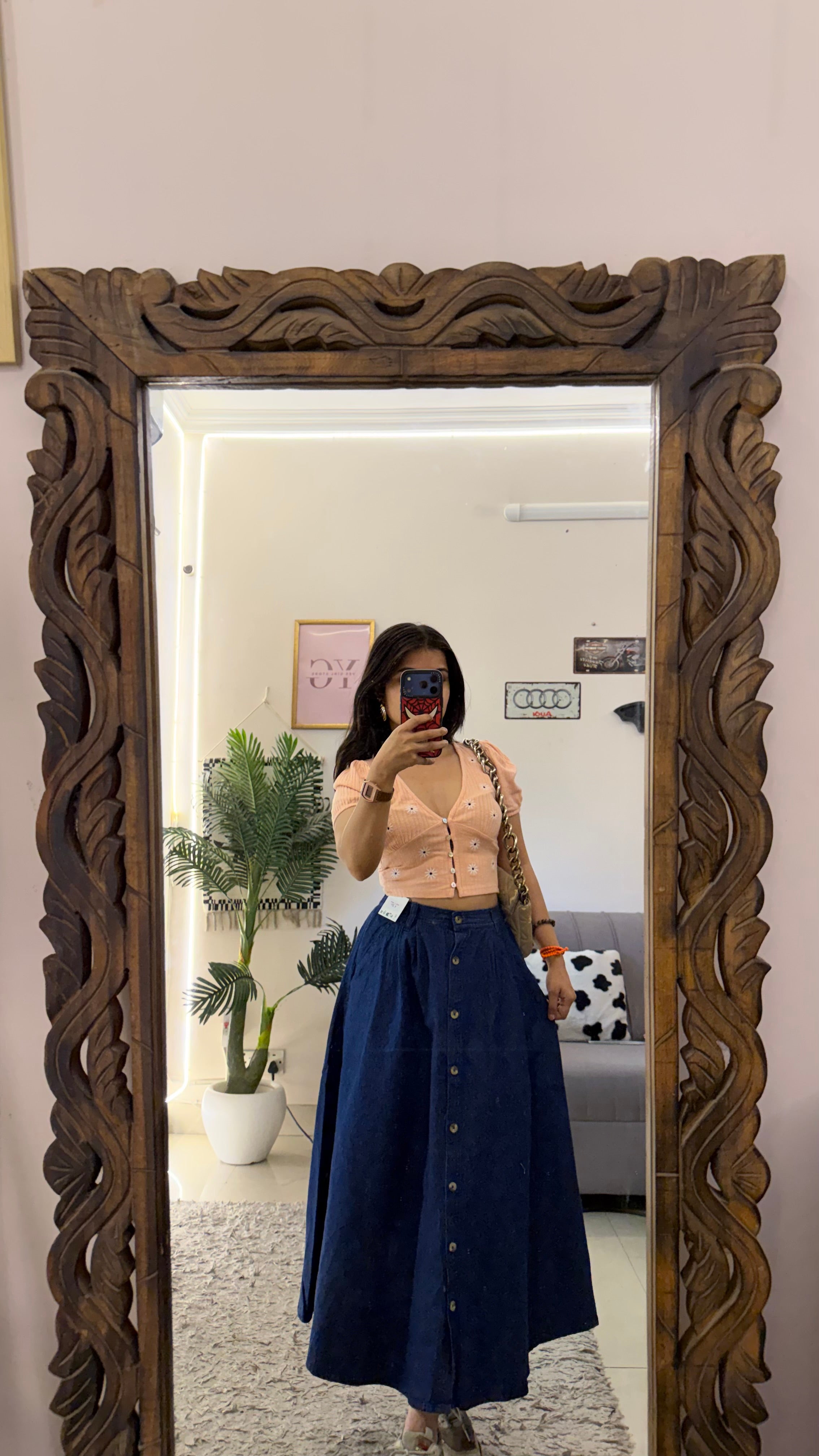 18 vintage denim skirt W28/35L