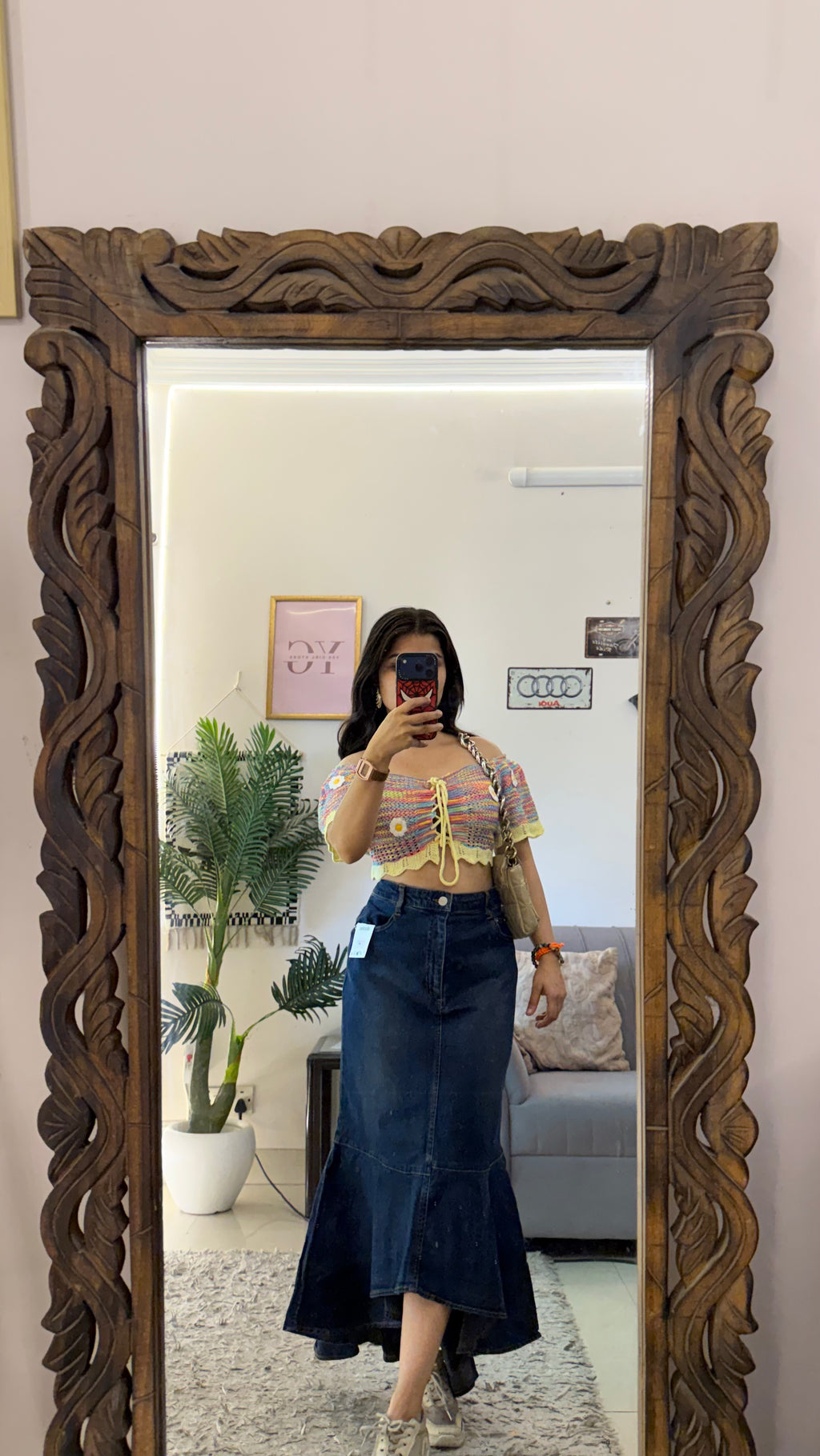 59 retro denim skirt W32/32L