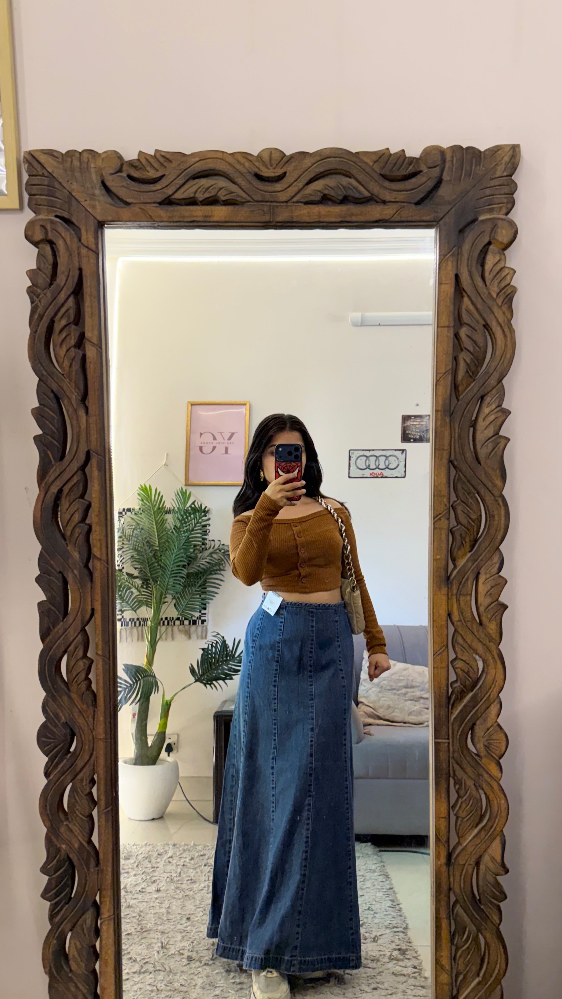 43 Retro Denim Skirt W34/36L