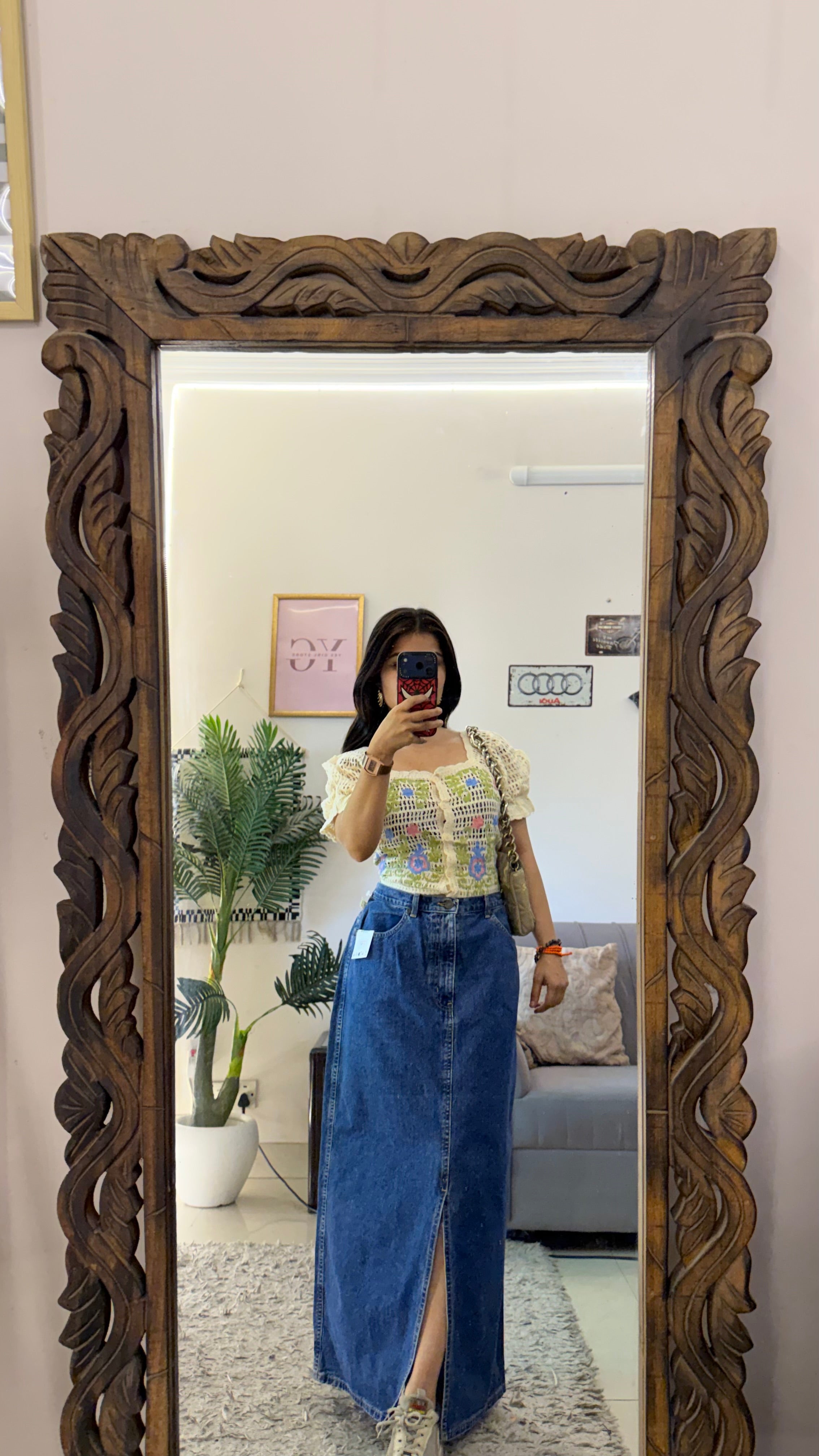 62 retro denim skirt32/35L