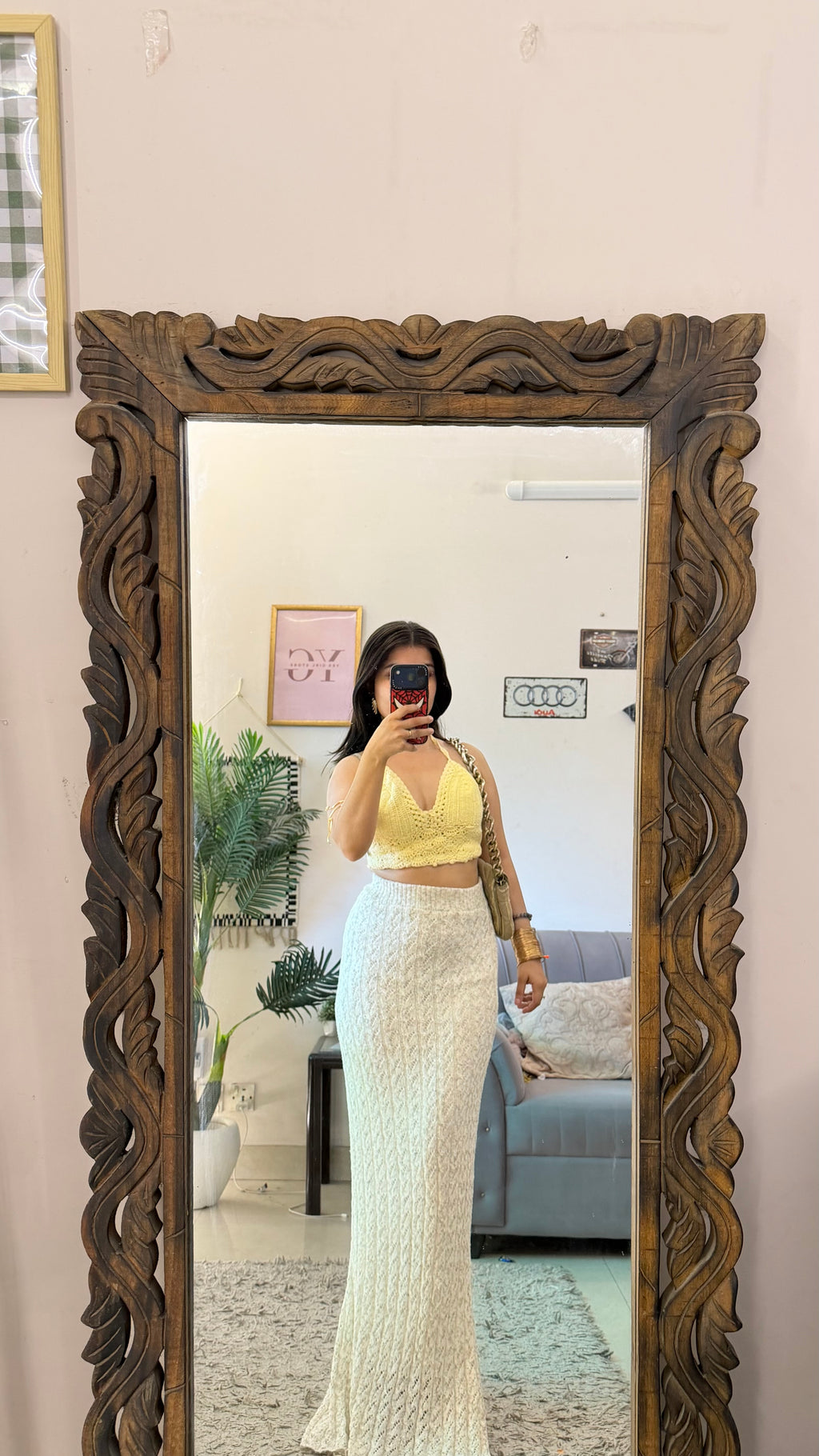 60) crochet skirt 26-30 waist/l:49