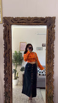 13 vintage denim skirt W30/32L