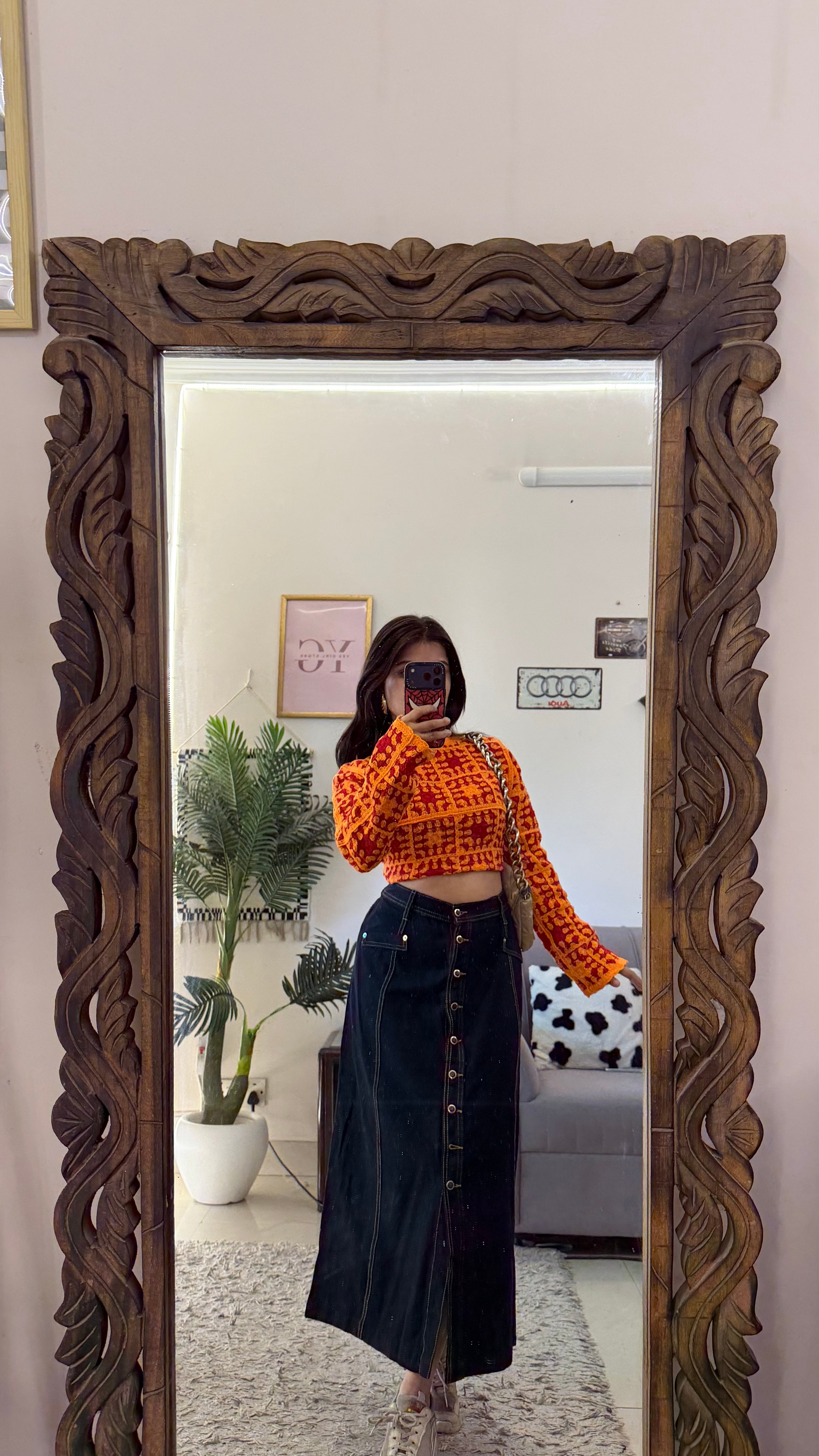 13 vintage denim skirt W30/32L