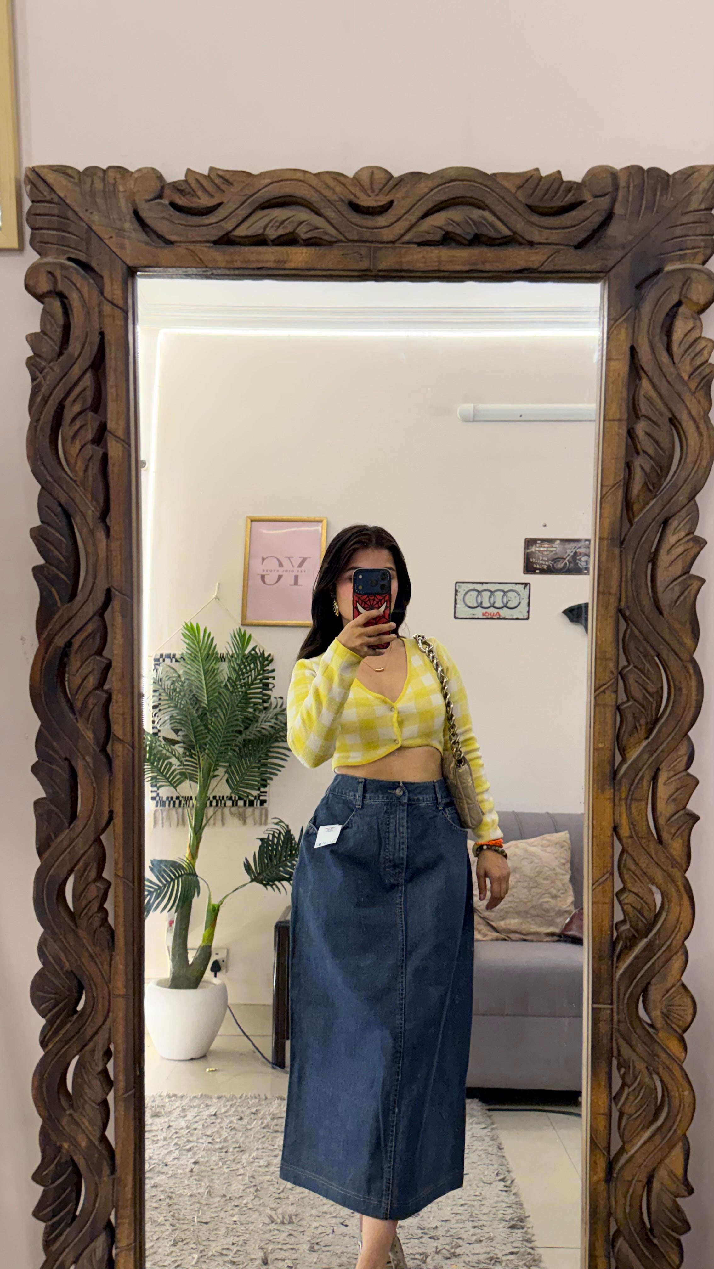 80 Pinterest denim skirt W31/31L