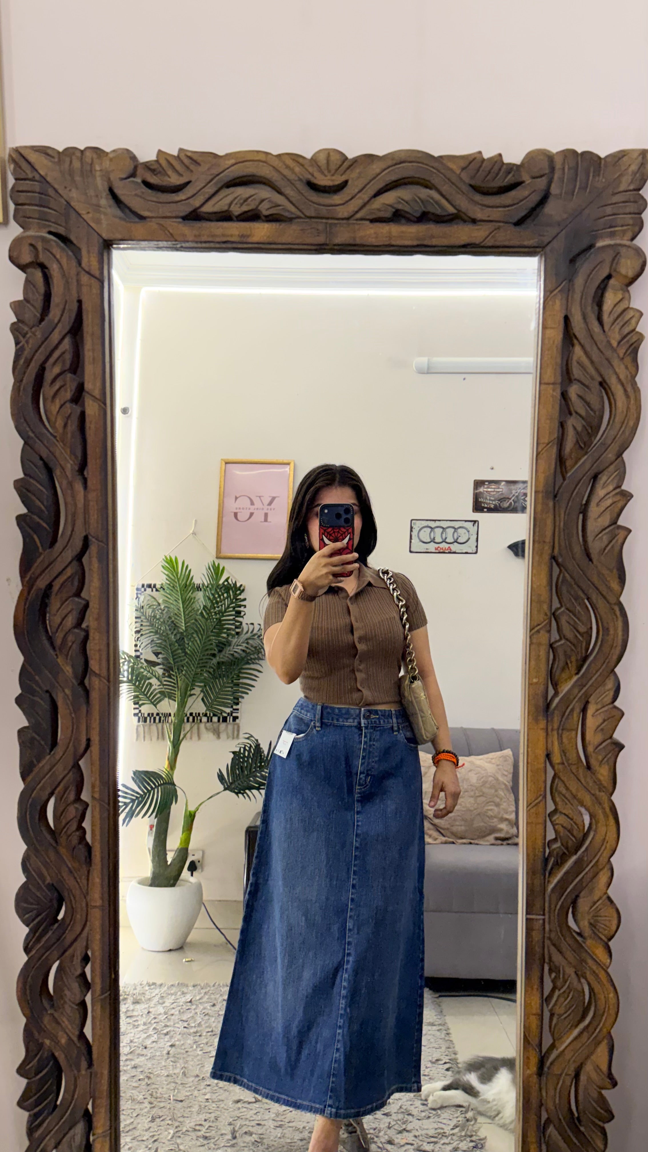 84 Pinterest denim skirt W32/31L