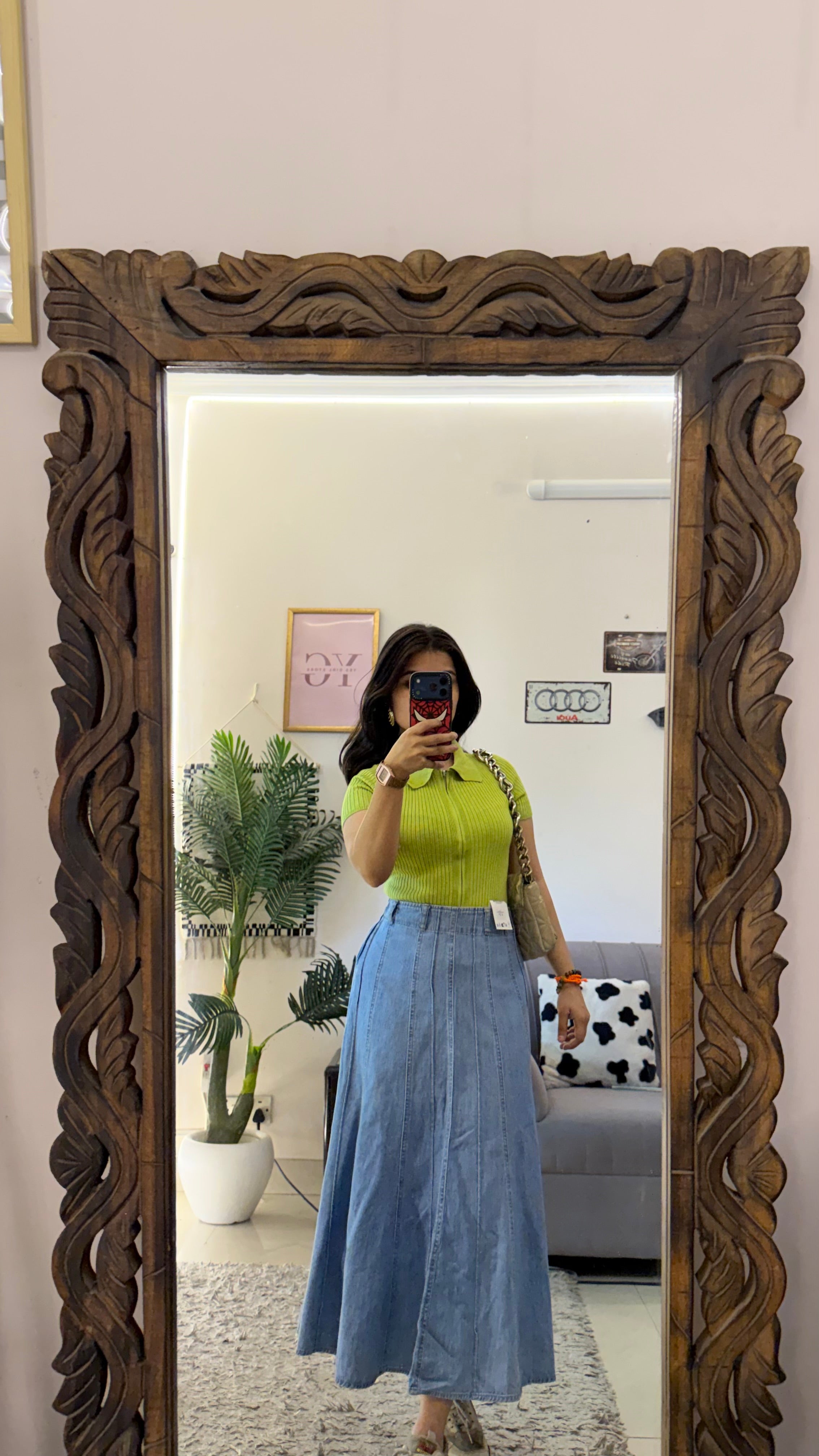 6 denim skirt W30/31L