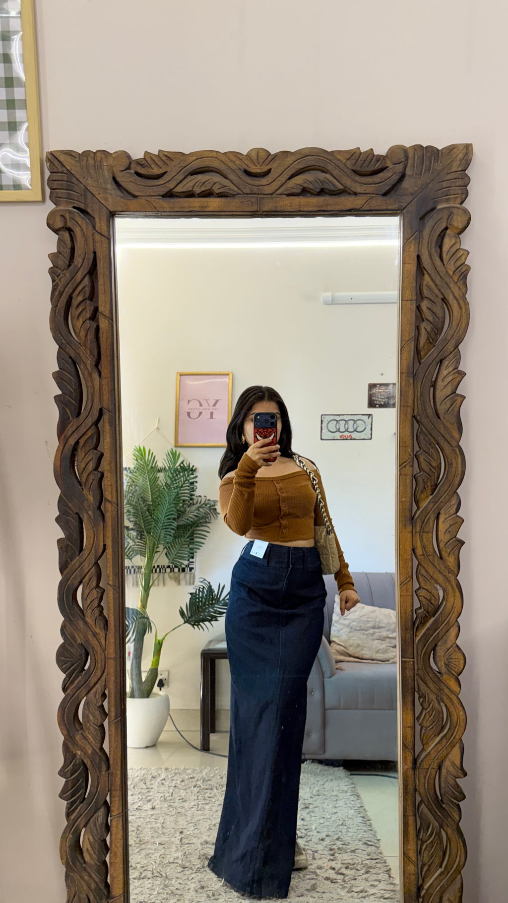36 retro denim skirt W29/40L