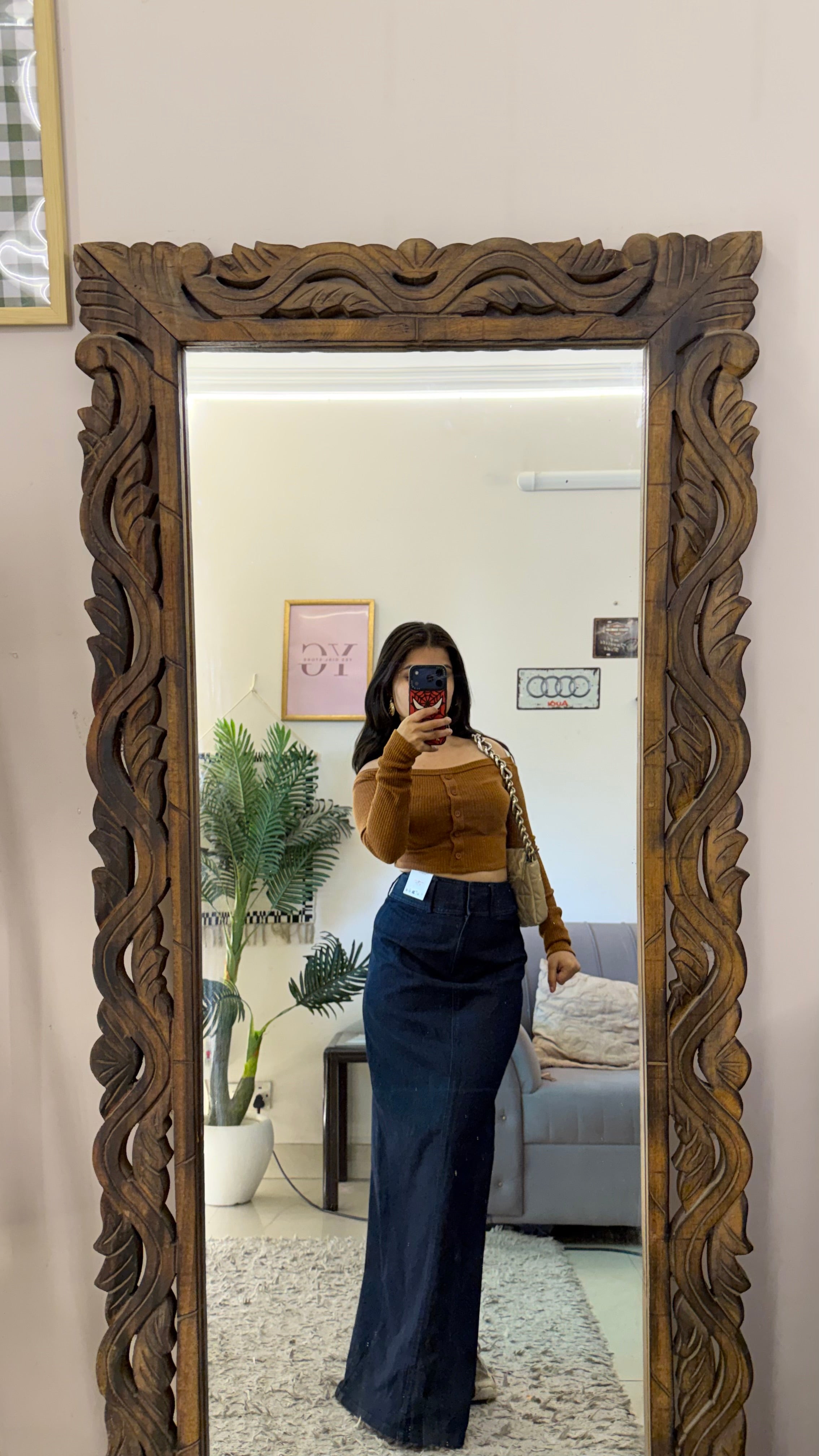 36 retro denim skirt W29/40L