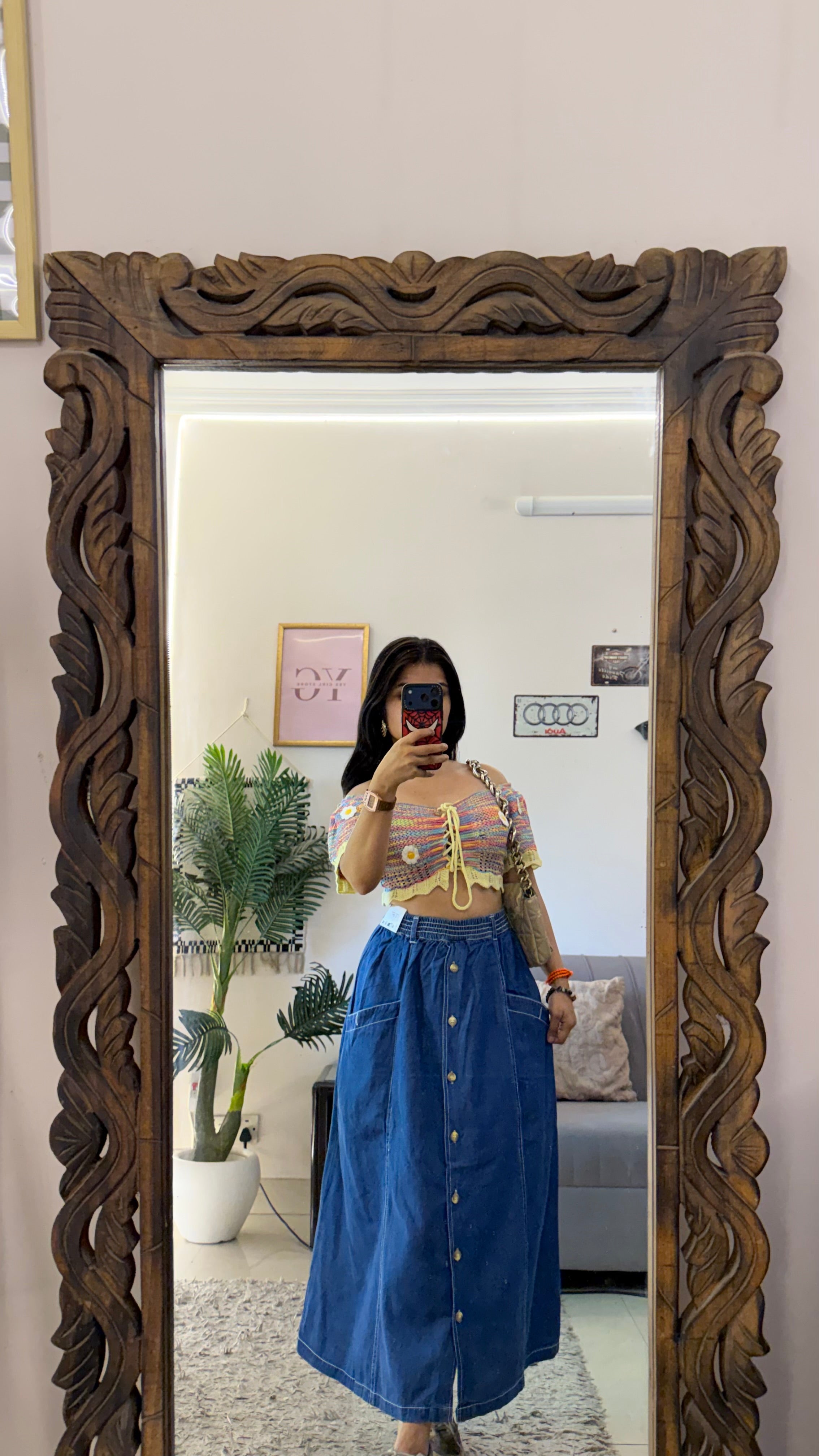 54 Pinterest denim skirt W26-28/32L