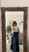 61 retro denim skirt30/35L