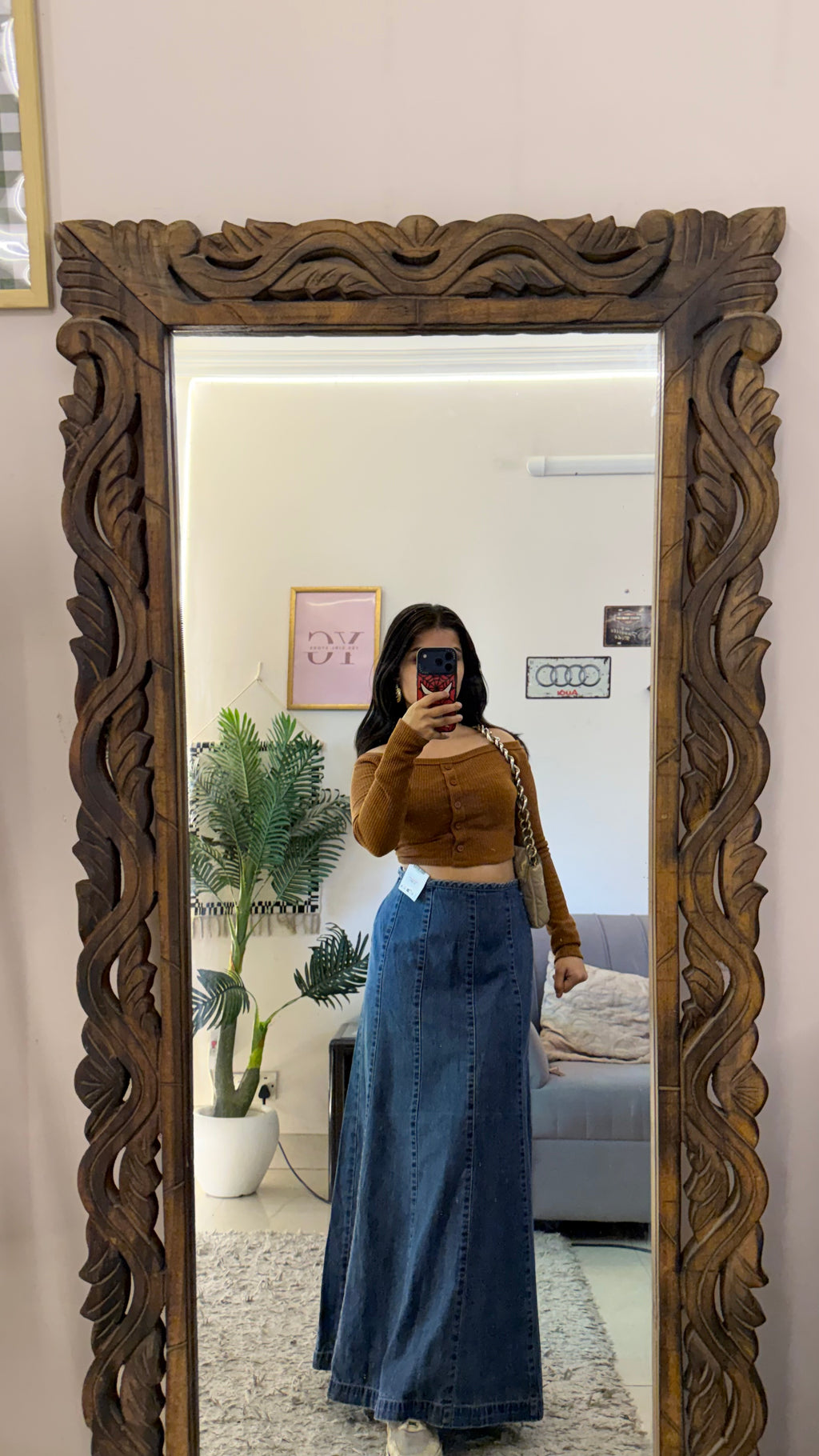 43 Retro Denim Skirt W34/36L