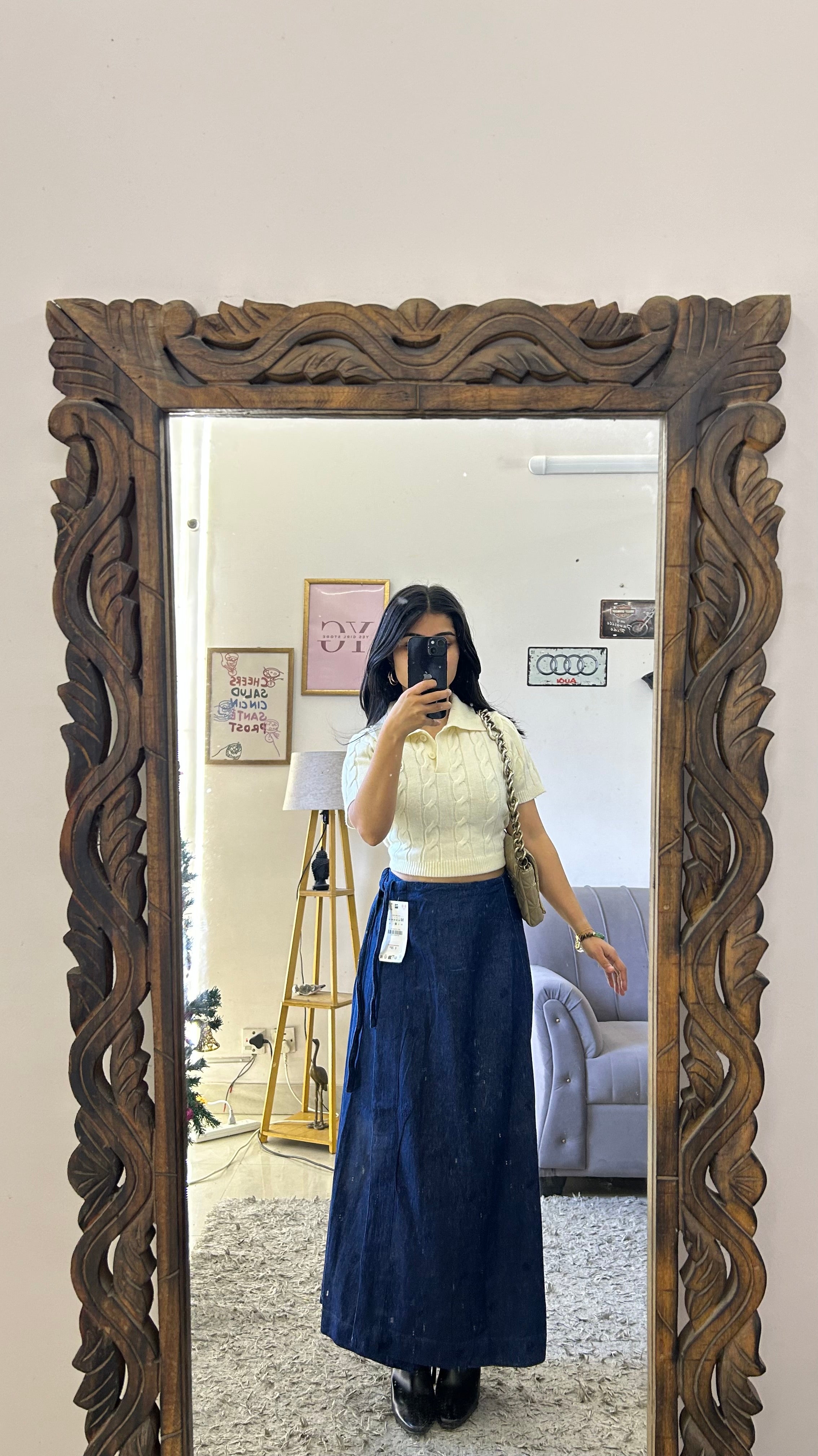 2 denim skirt free size