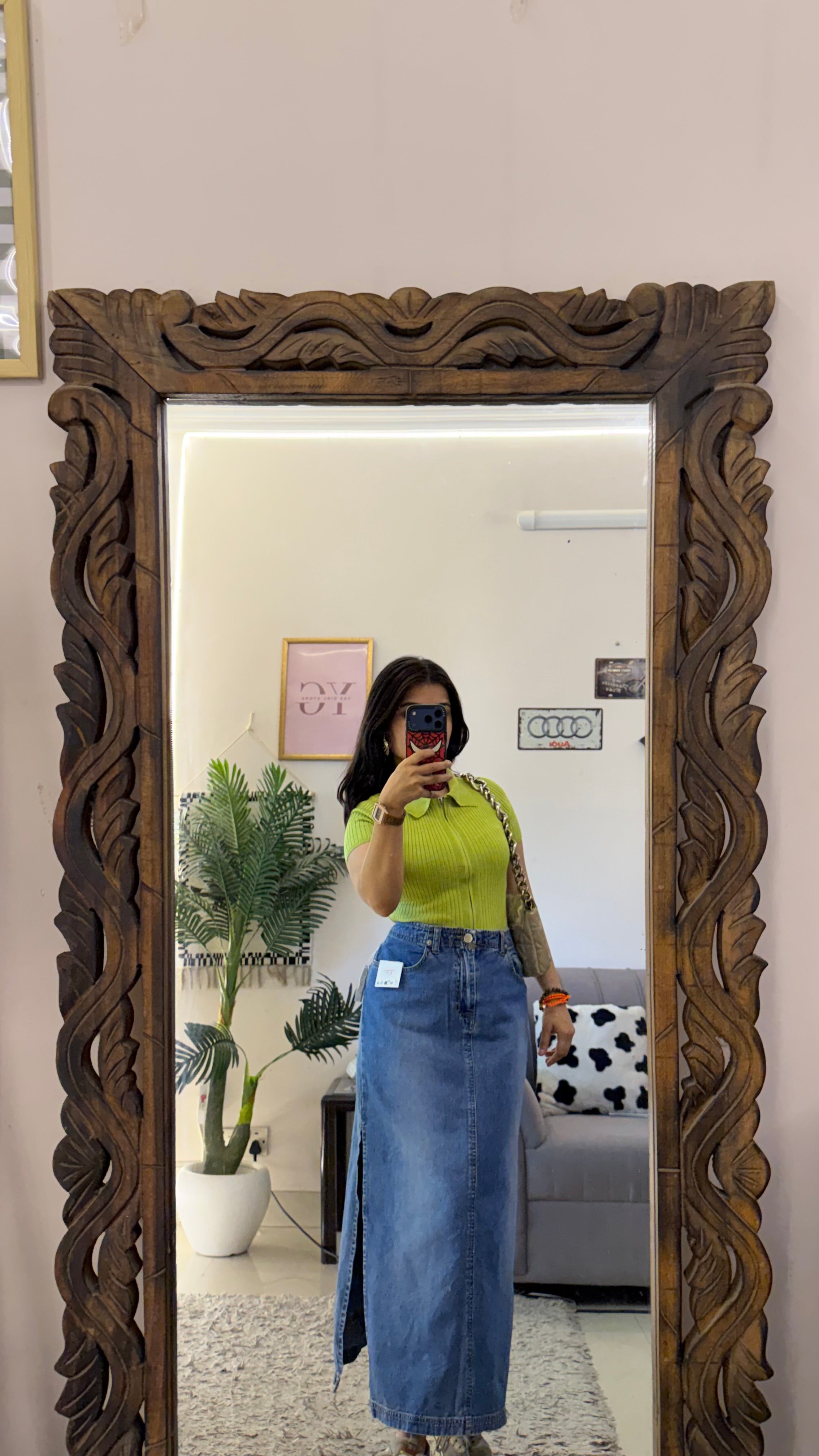 5 retro denim skirt W32/33L