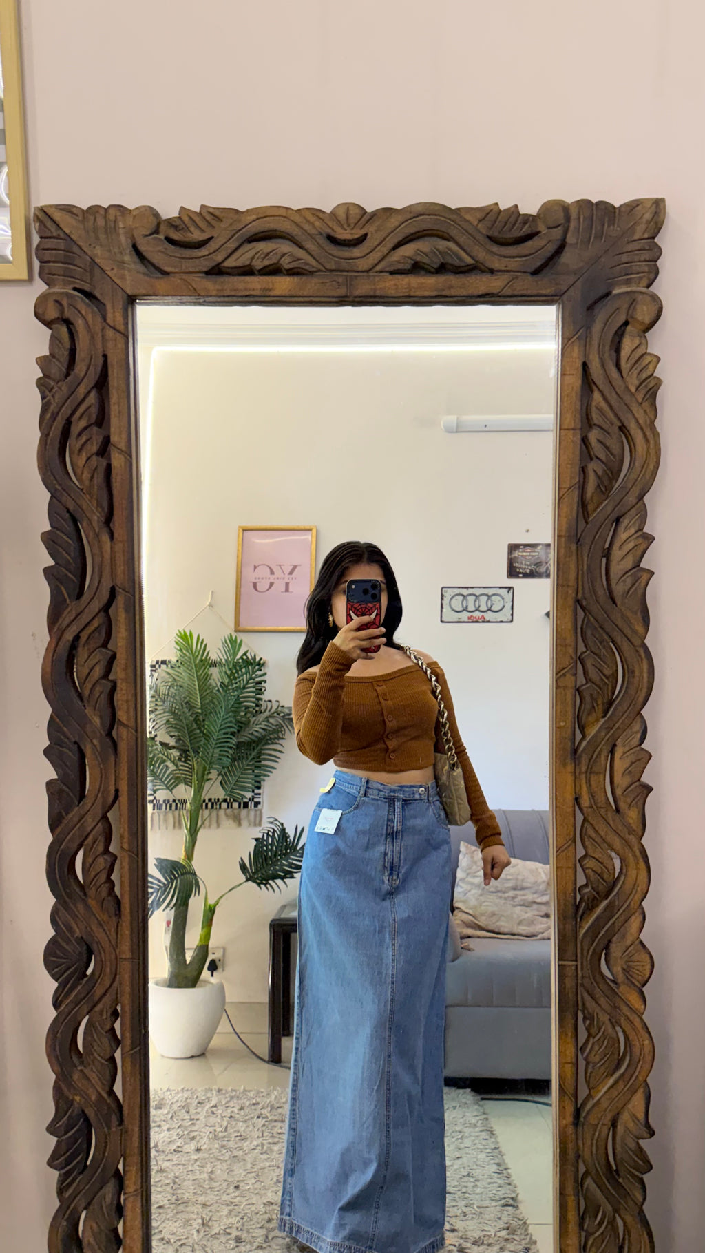 47 retro denim skirt W32/38L