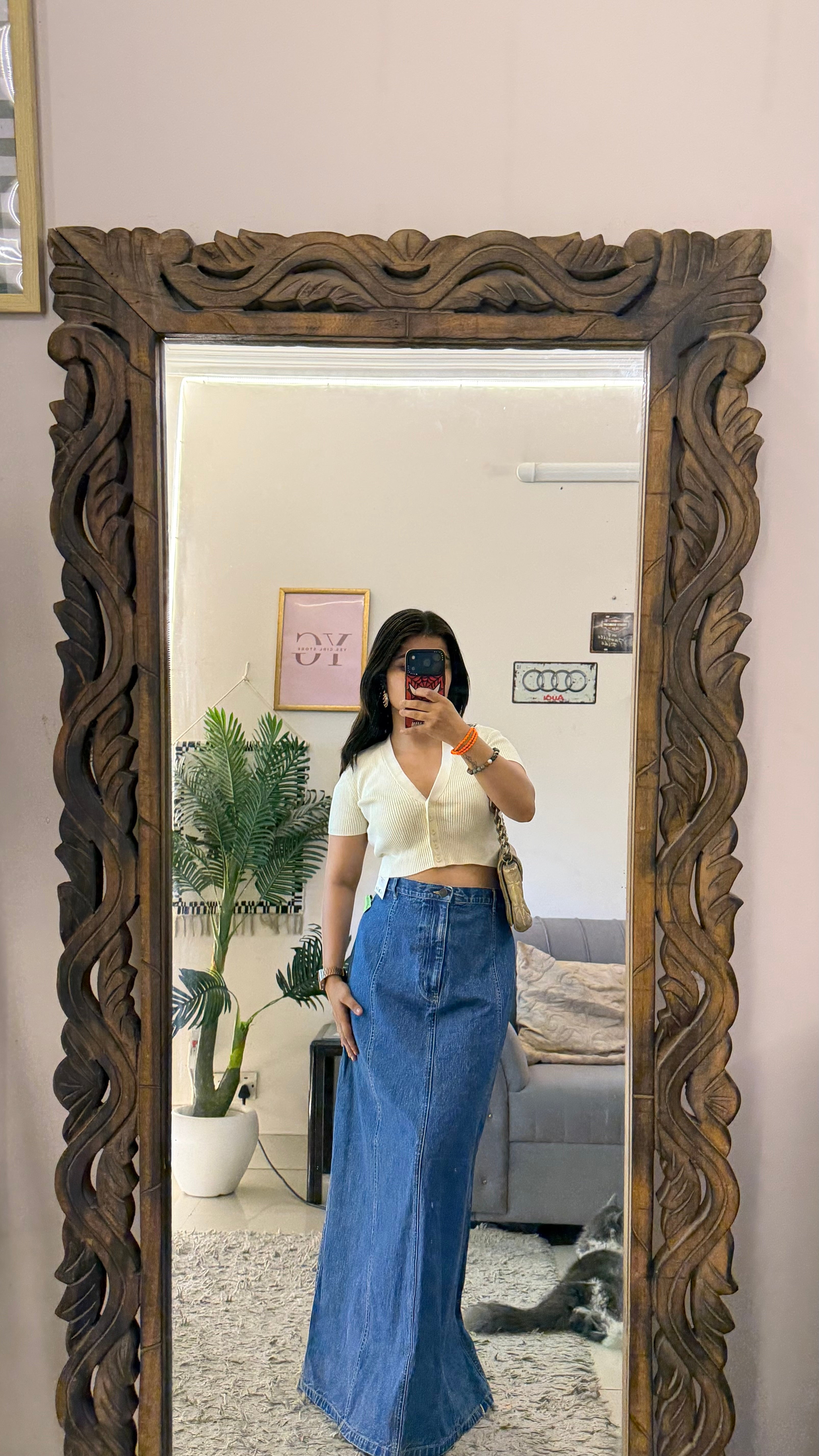 35 retro denim skirt W34/38L