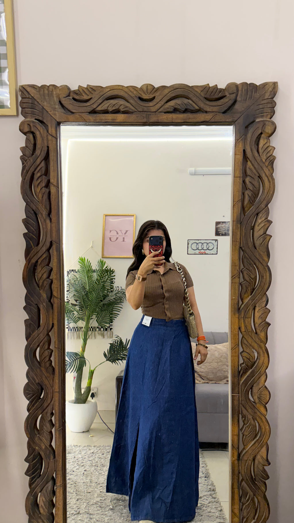 90 VINTAGE DENIM SKIRT W27/38L