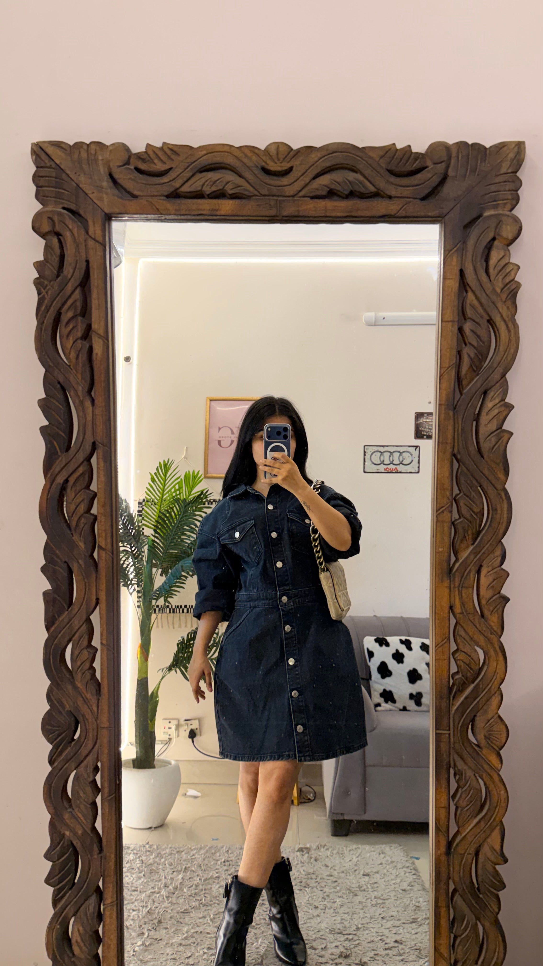 6 Denim zara Dress up to Bust 40 /L45